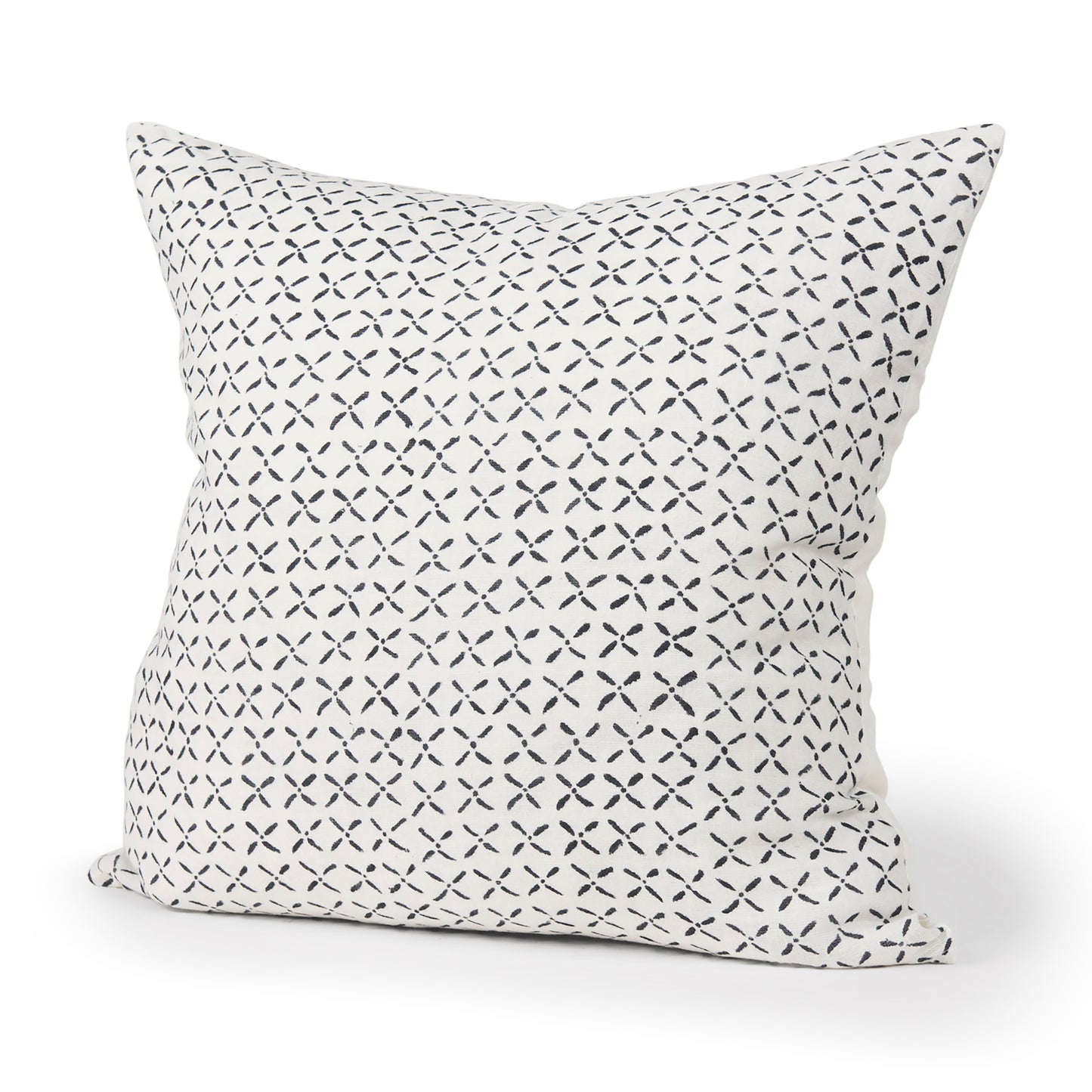 Jayden 22x22 Cream w/ Black Print Linen Square Pillow Cover
