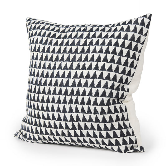 Jolie 22x22 Cream w/ Black Print Linen Square Pillow Cover