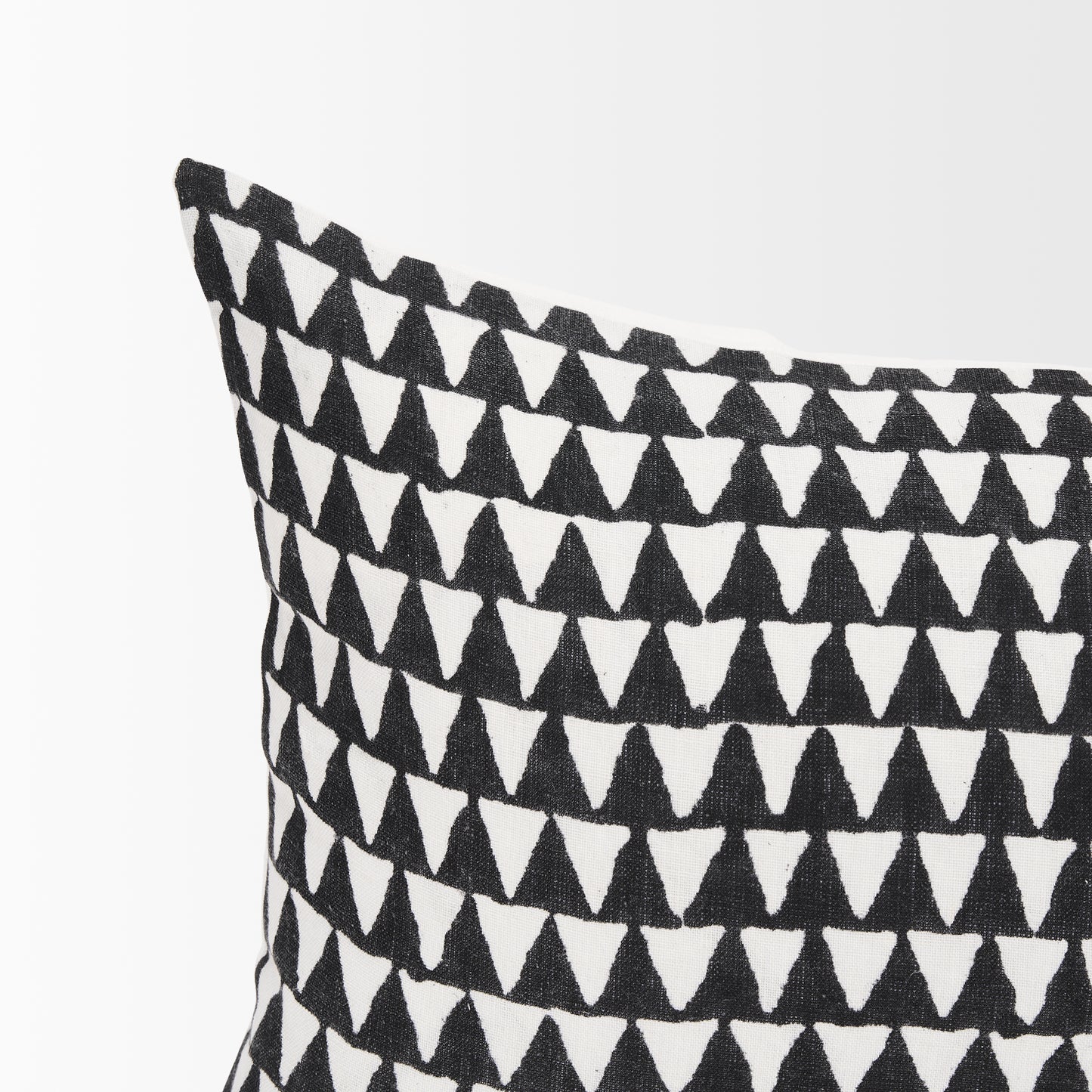 Jolie Cream w/ Black Print Linen Lumbar Pillow Cover