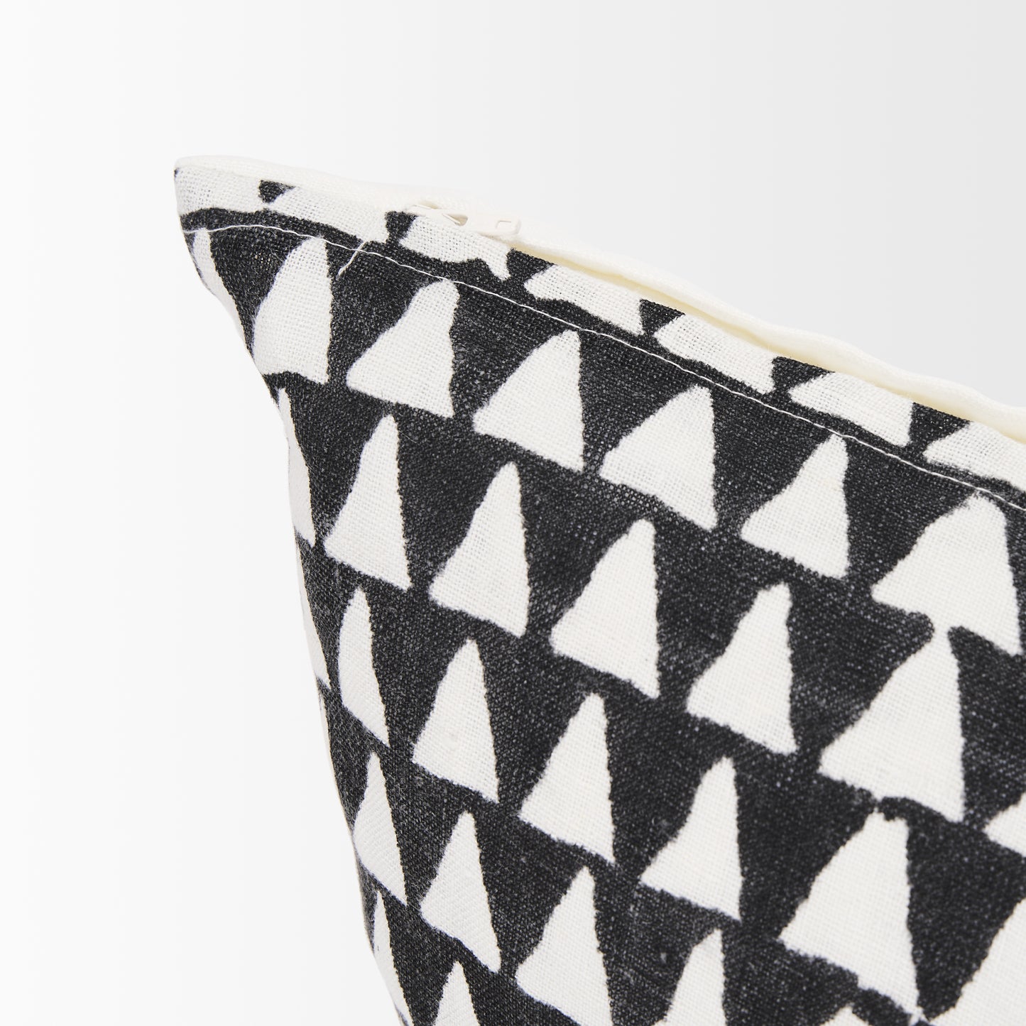 Jolie Cream w/ Black Print Linen Lumbar Pillow Cover