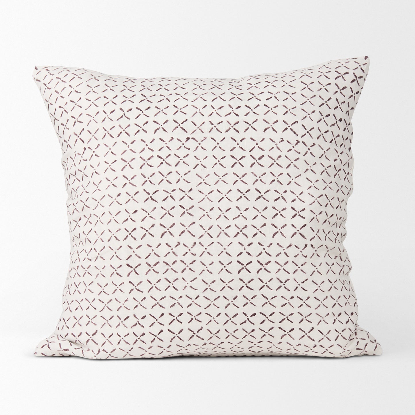 Jayden Cream w/ Merlot Print Linen Square Pillow Cover