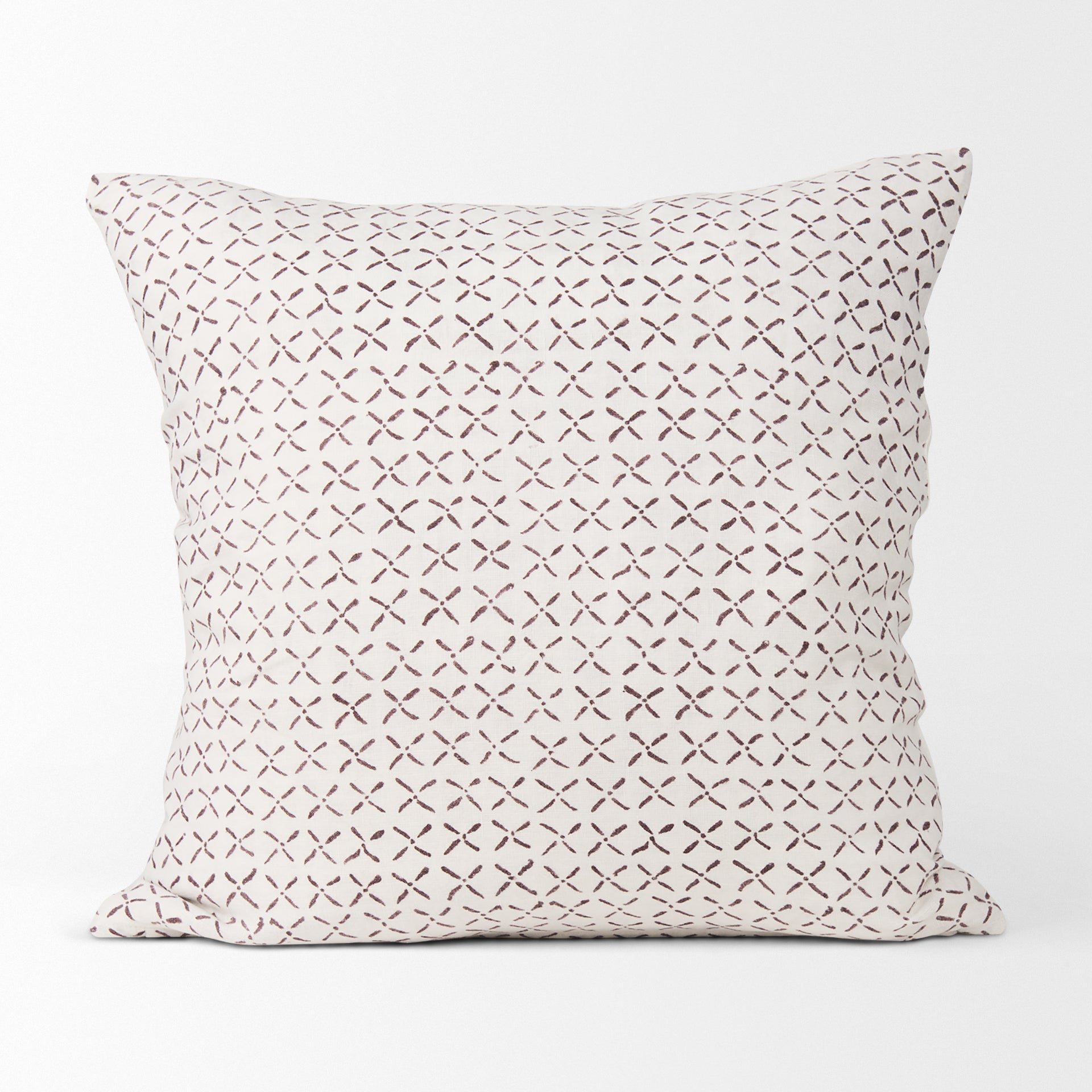 Jayden Cream w/ Merlot Print Linen Square Pillow Cover