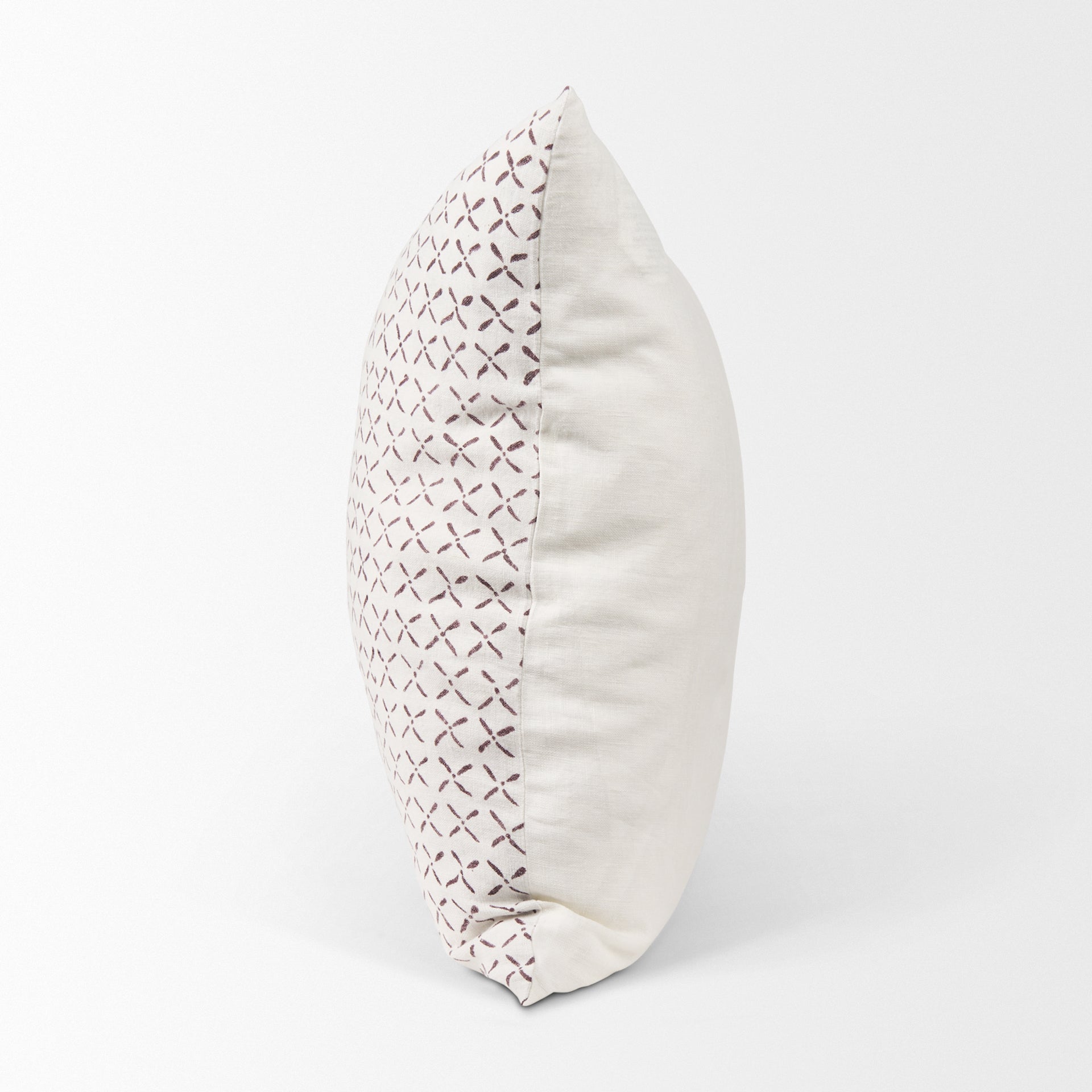 Jayden Cream w/ Merlot Print Linen Square Pillow Cover