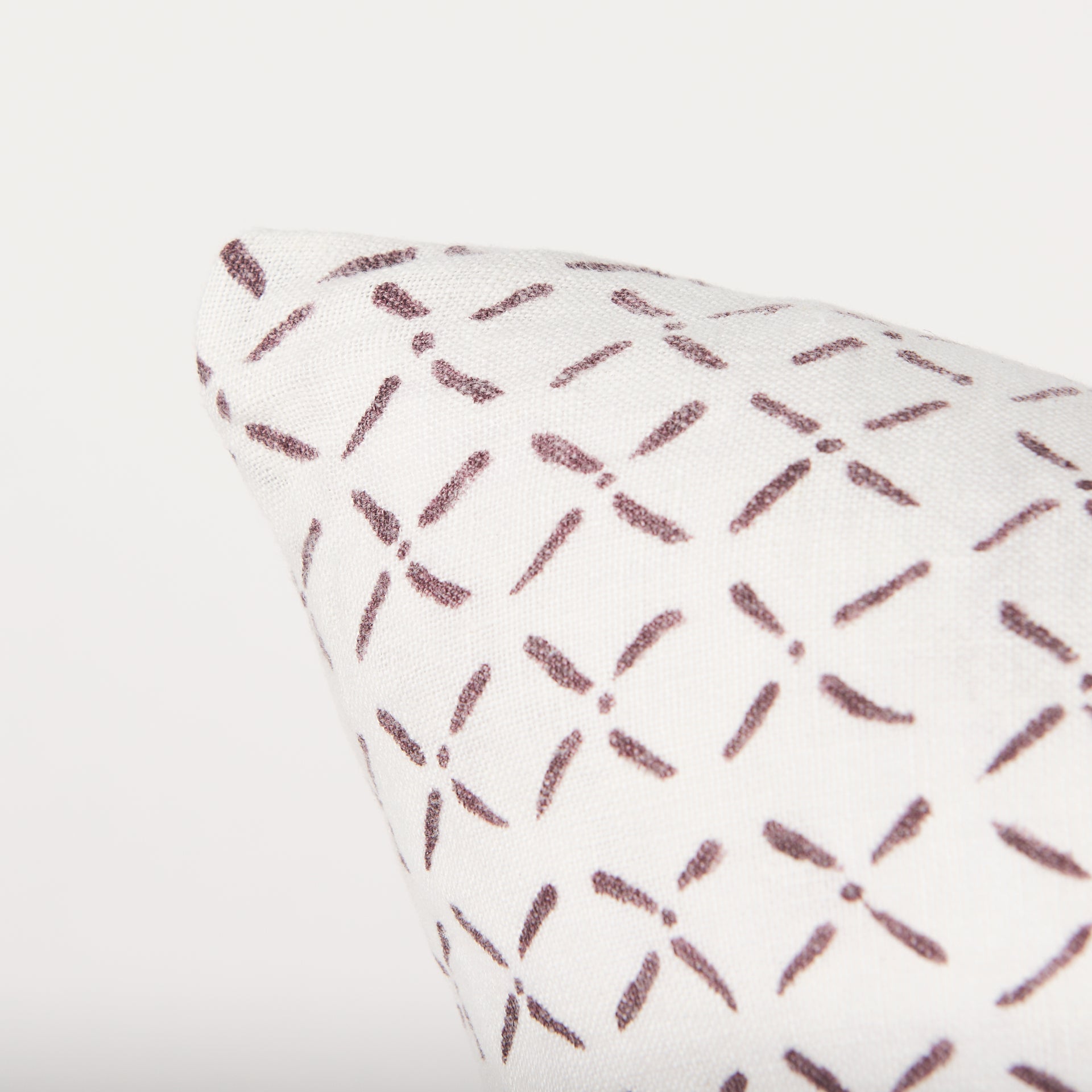 Jayden Cream w/ Merlot Print Linen Square Pillow Cover