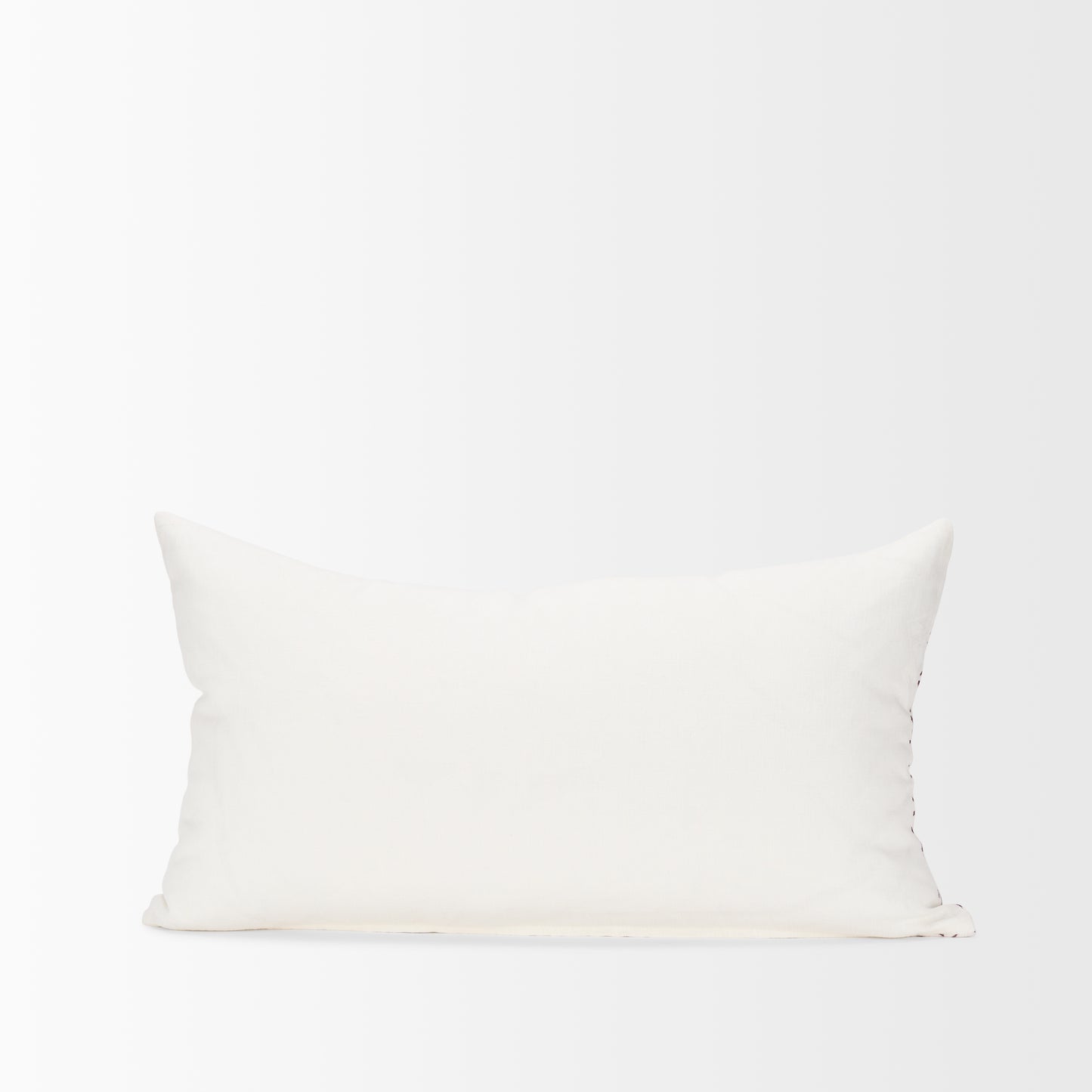 Jayden 14x26 Cream w/ Merlot Print Linen Lumbar Pillow Cover