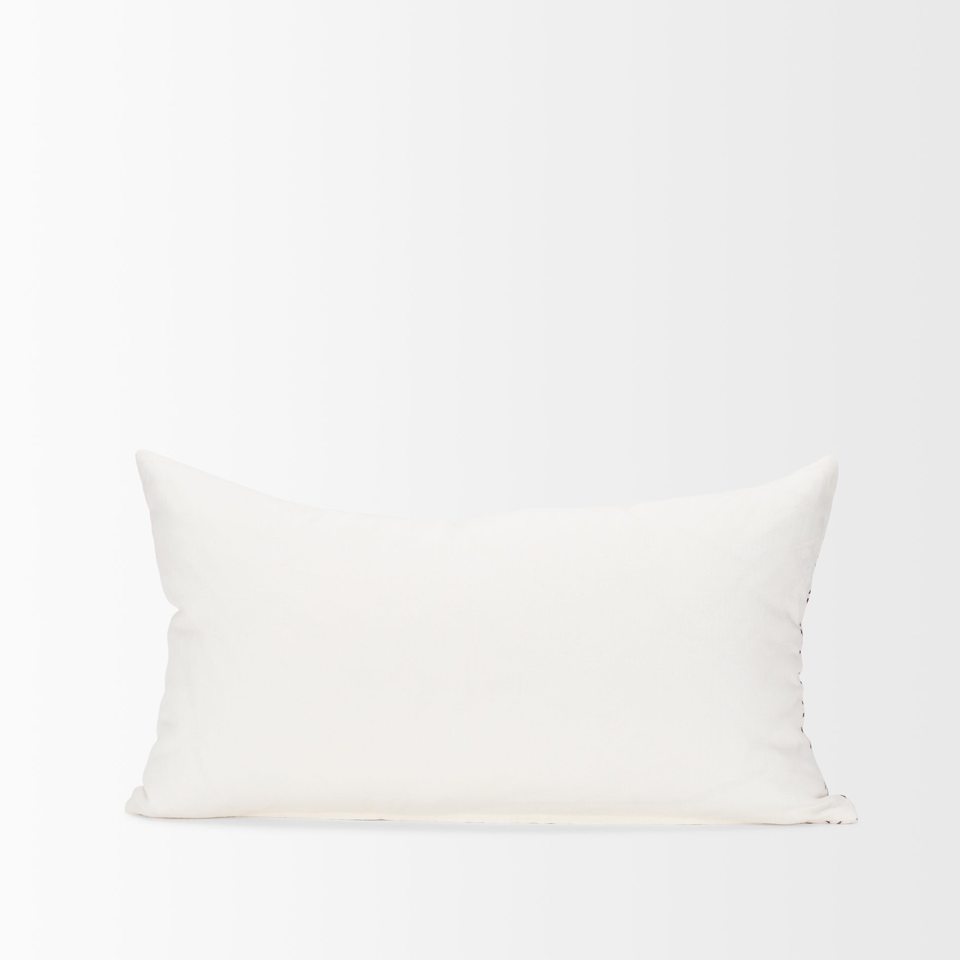Jayden 14x26 Cream w/ Merlot Print Linen Lumbar Pillow Cover