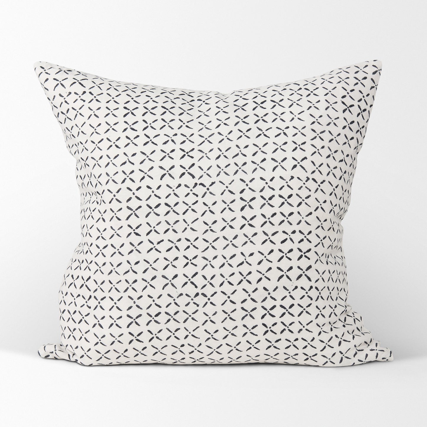 Jayden 22x22 Cream w/ Black Print Linen Square Pillow Cover