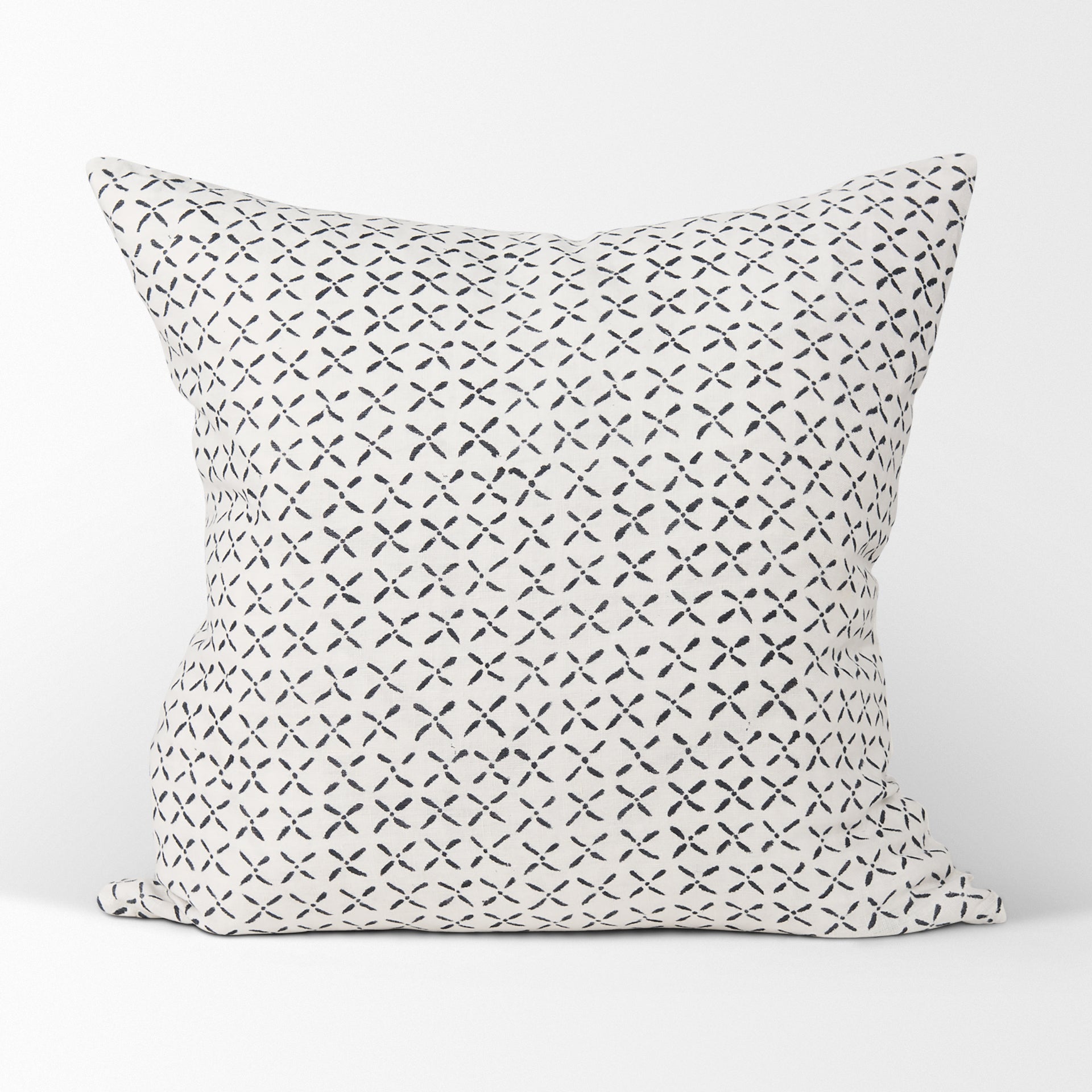 Jayden 22x22 Cream w/ Black Print Linen Square Pillow Cover