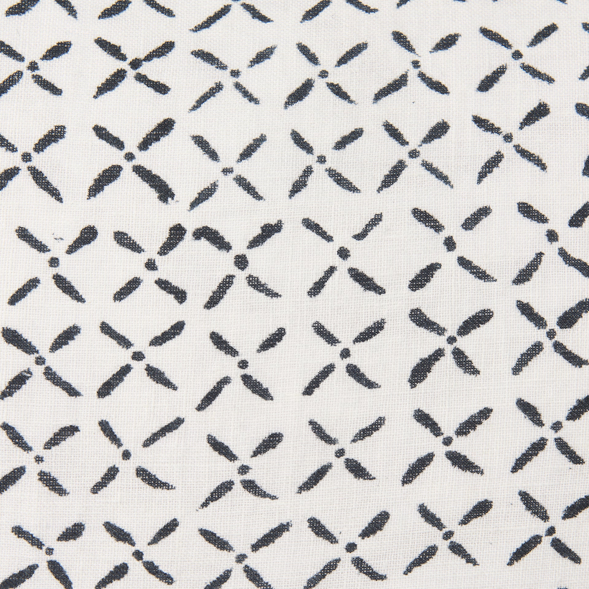 Jayden 22x22 Cream w/ Black Print Linen Square Pillow Cover