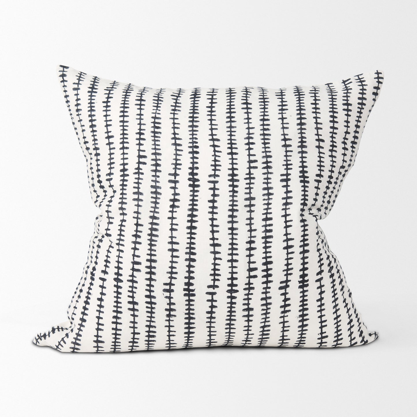 Jenna 22x22 Cream w/ Black Print Linen Square Decorative Pillow Cover