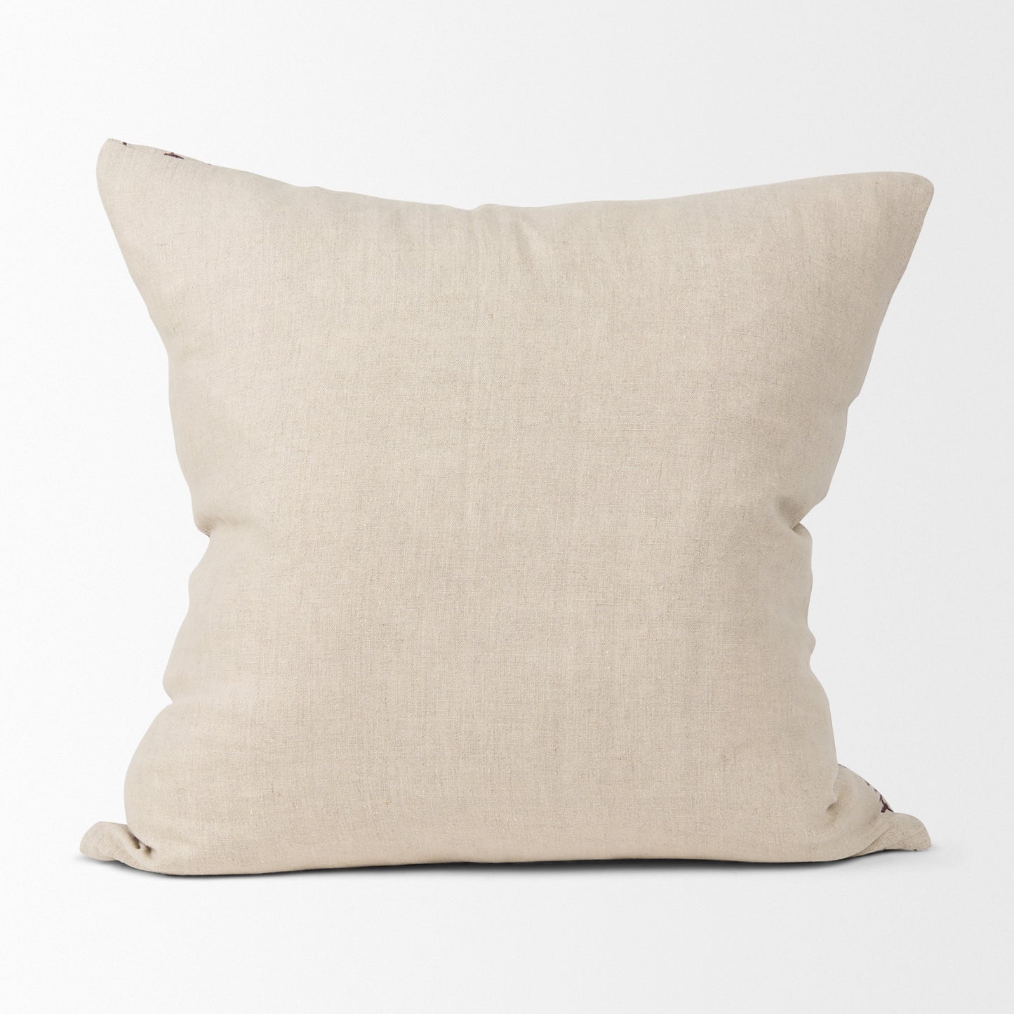 Jenna 22x22 Beige w/ Merlot Print Linen Square Decorative Pillow Cover