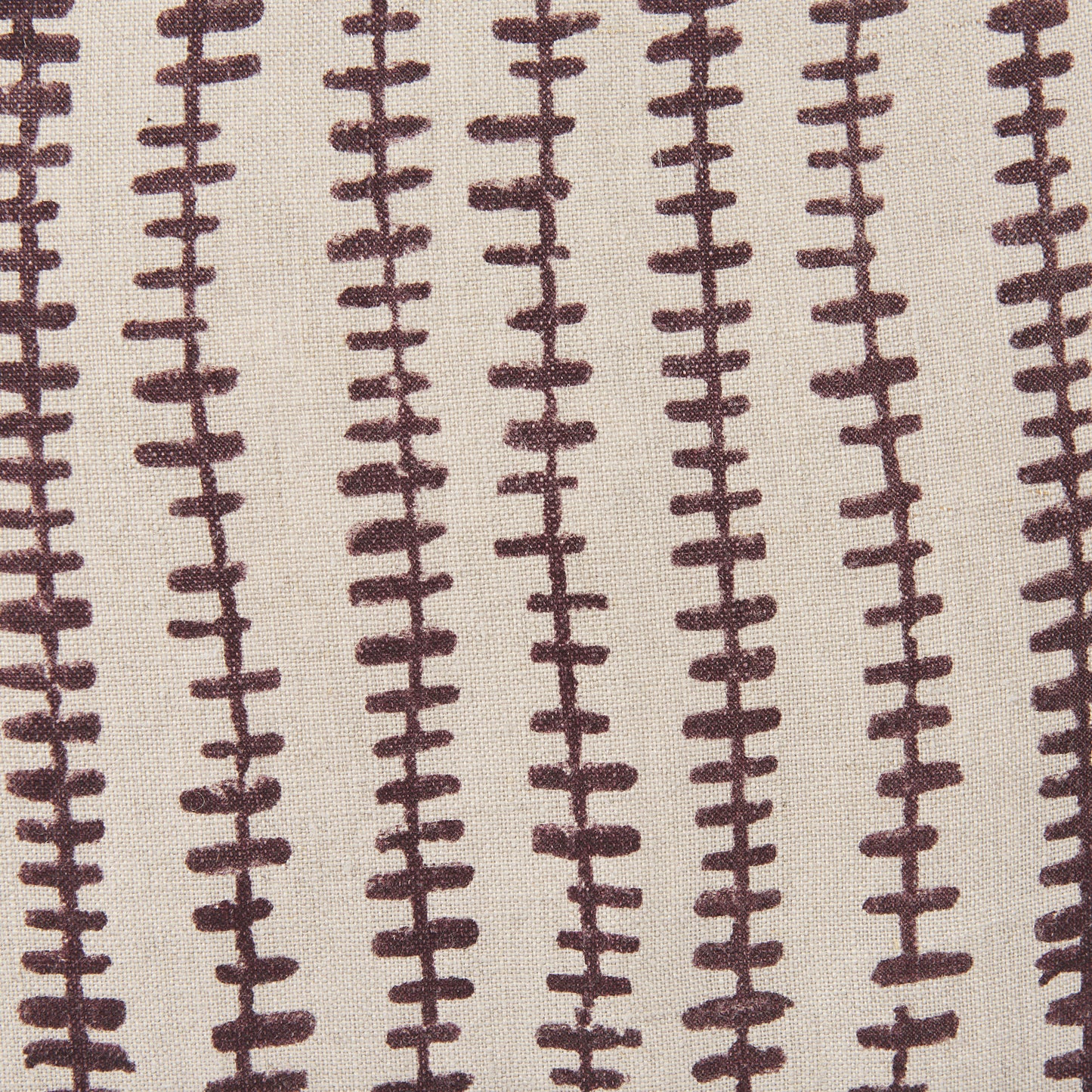 Jenna 22x22 Beige w/ Merlot Print Linen Square Decorative Pillow Cover