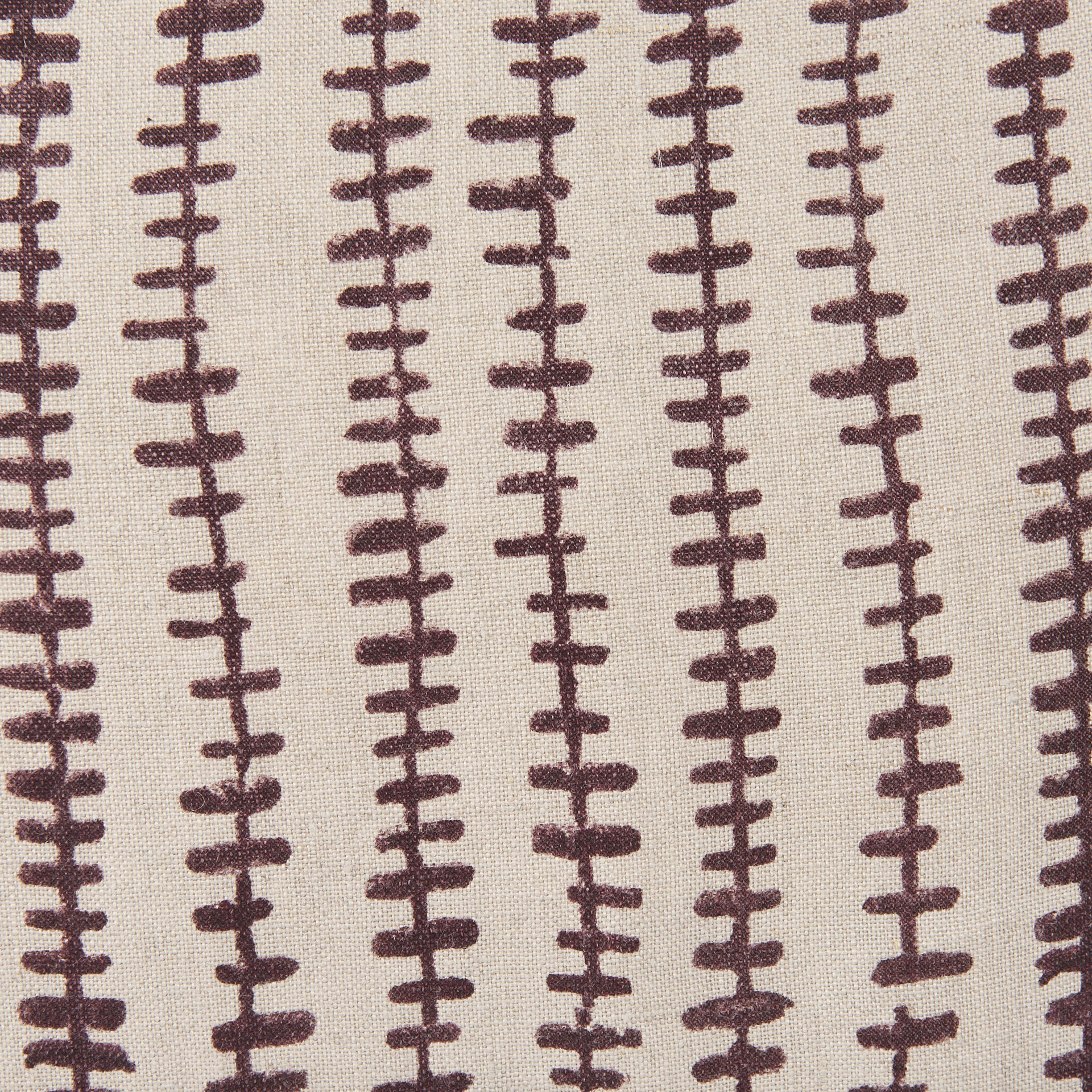 Jenna 22x22 Beige w/ Merlot Print Linen Square Decorative Pillow Cover