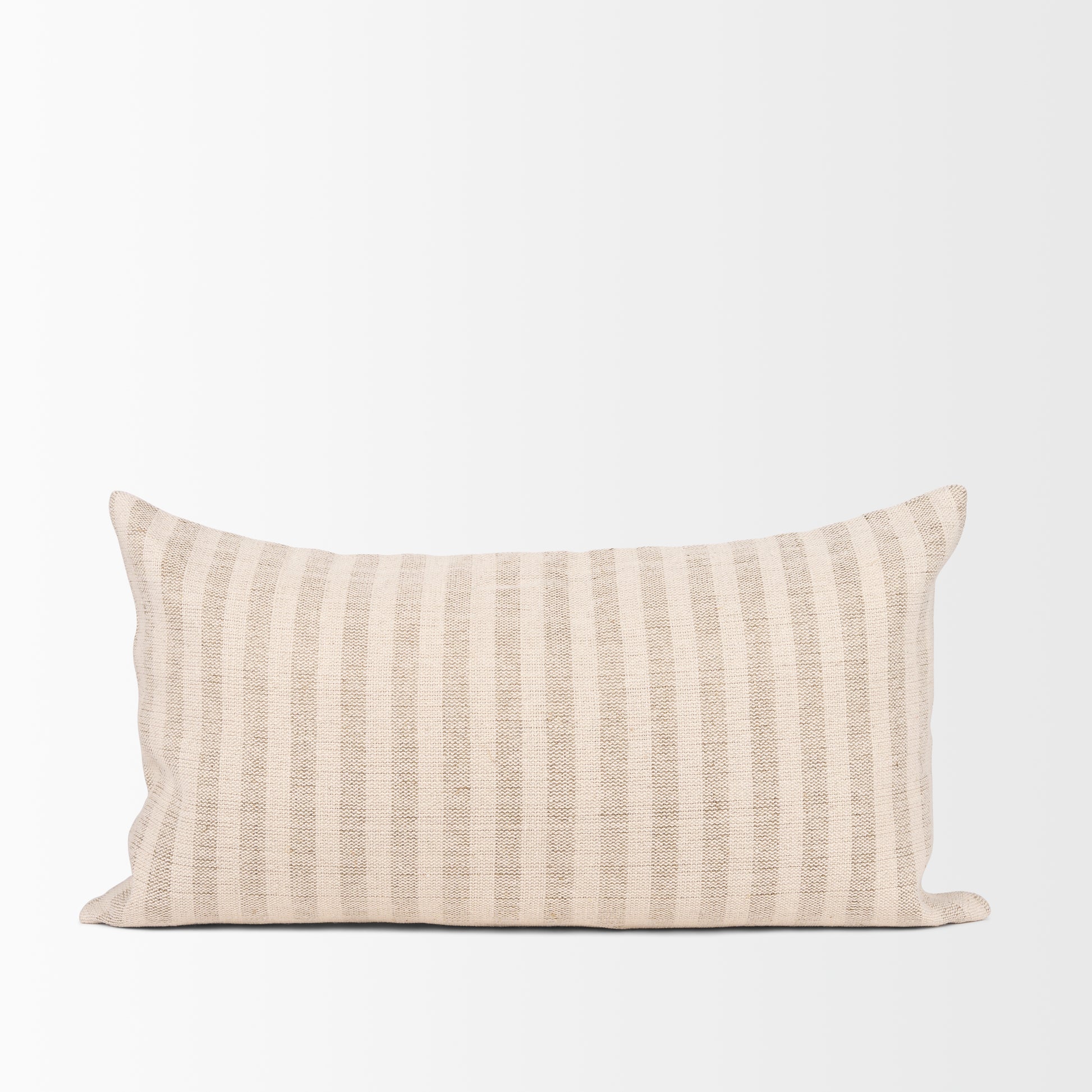Jace 16x28 Cream w/ Beige Stripe Lumbar Decorative Pillow Cover