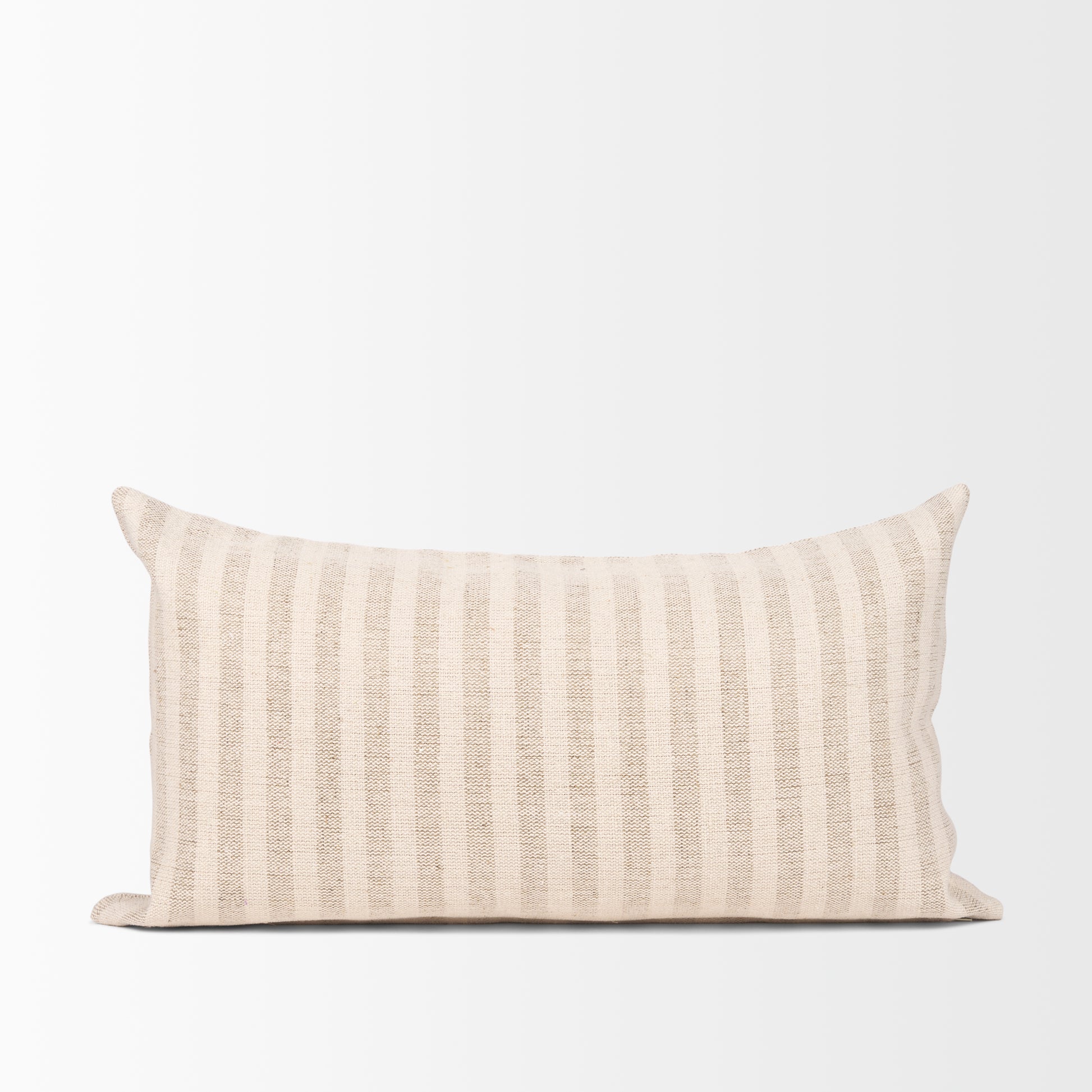 Jace 16x28 Cream w/ Beige Stripe Lumbar Decorative Pillow Cover