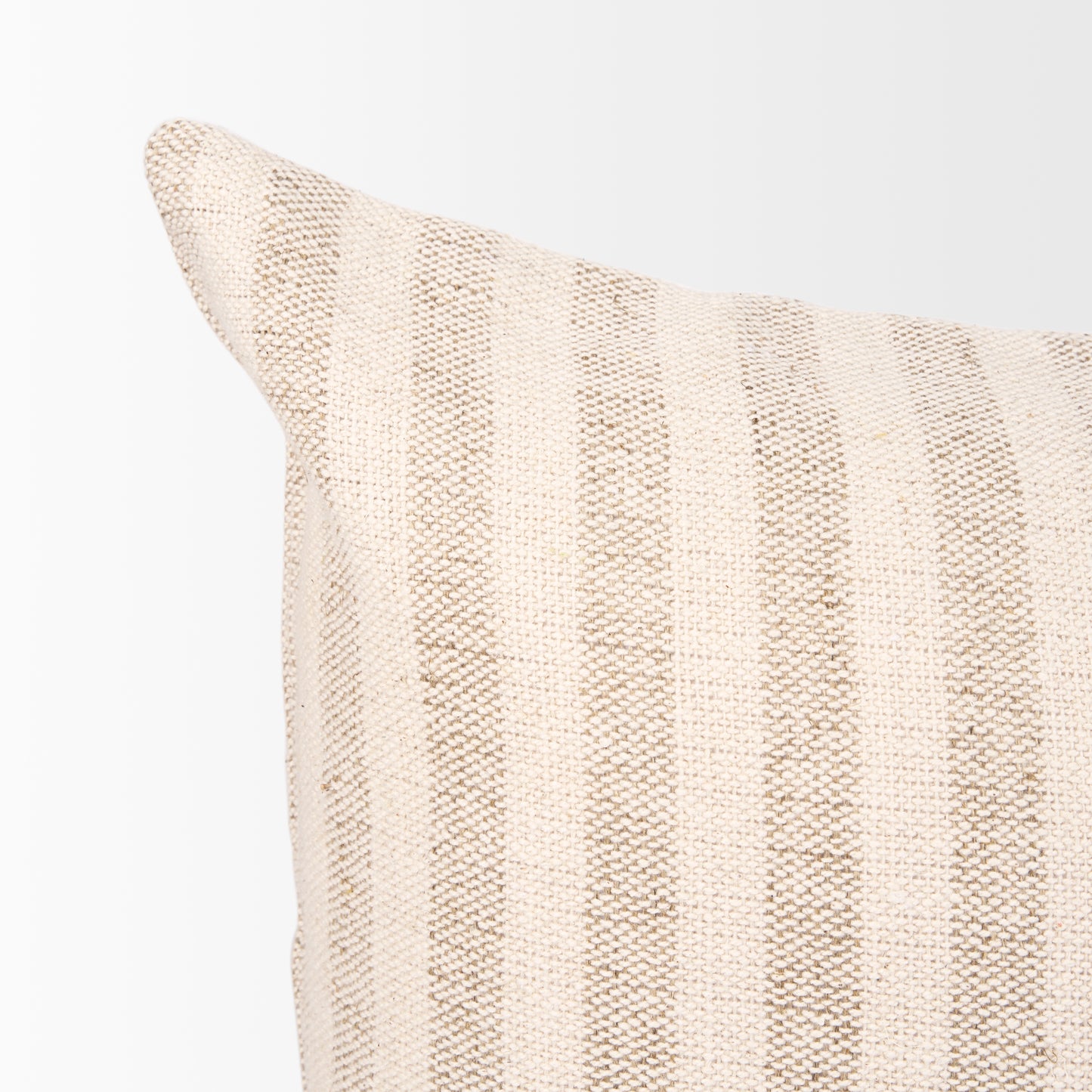 Jace 16x28 Cream w/ Beige Stripe Lumbar Decorative Pillow Cover