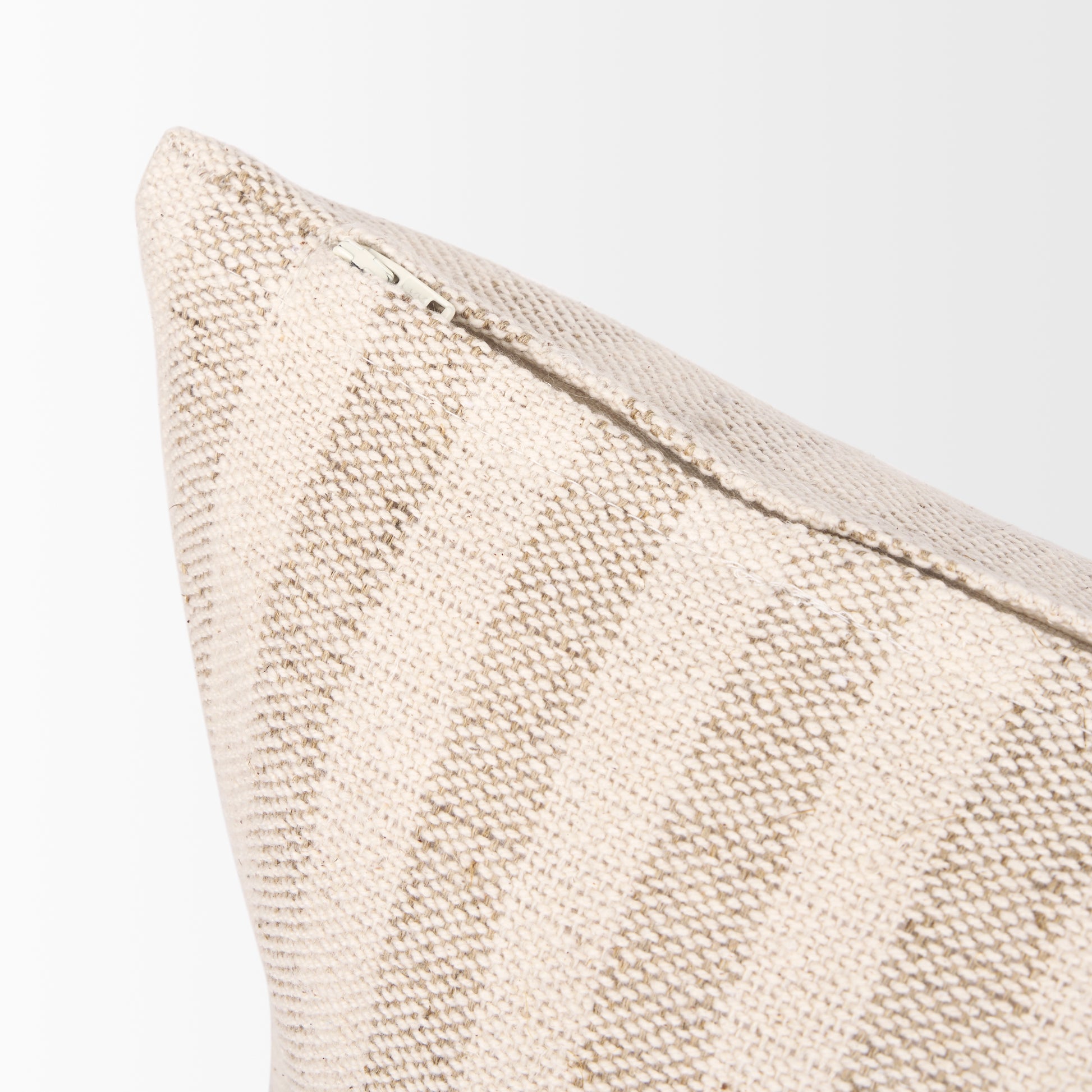 Jace 16x28 Cream w/ Beige Stripe Lumbar Decorative Pillow Cover