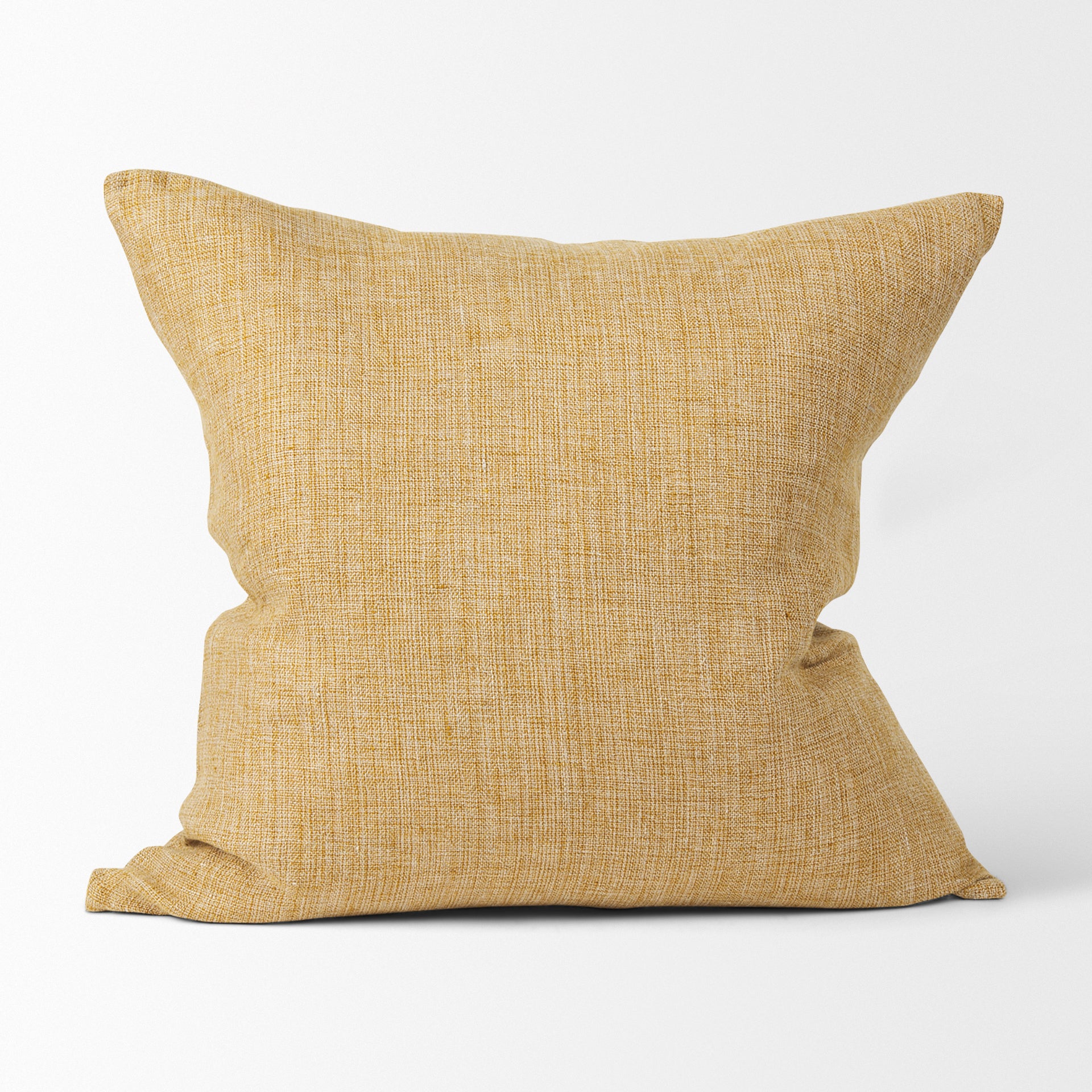 Jacklyn 22x22 Mustard Linen Square Decorative Pillow Cover