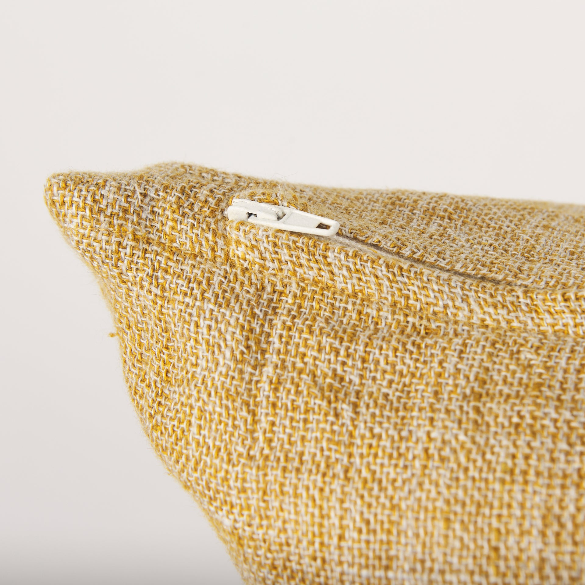 Jacklyn 22x22 Mustard Linen Square Decorative Pillow Cover