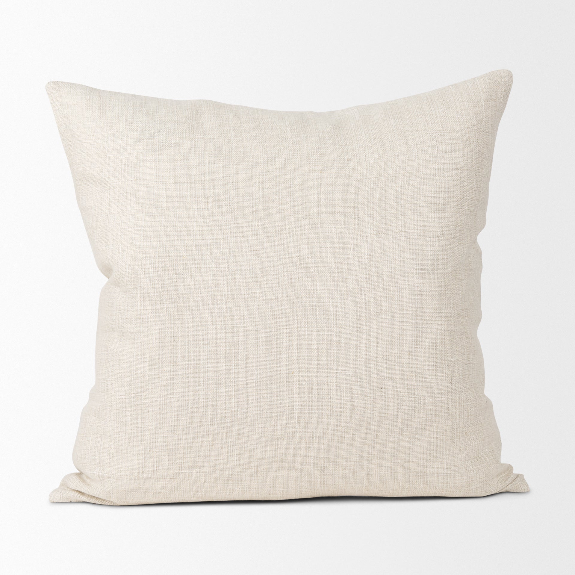 Jacklyn 22x22 Cream Linen Square Decorative Pillow Cover