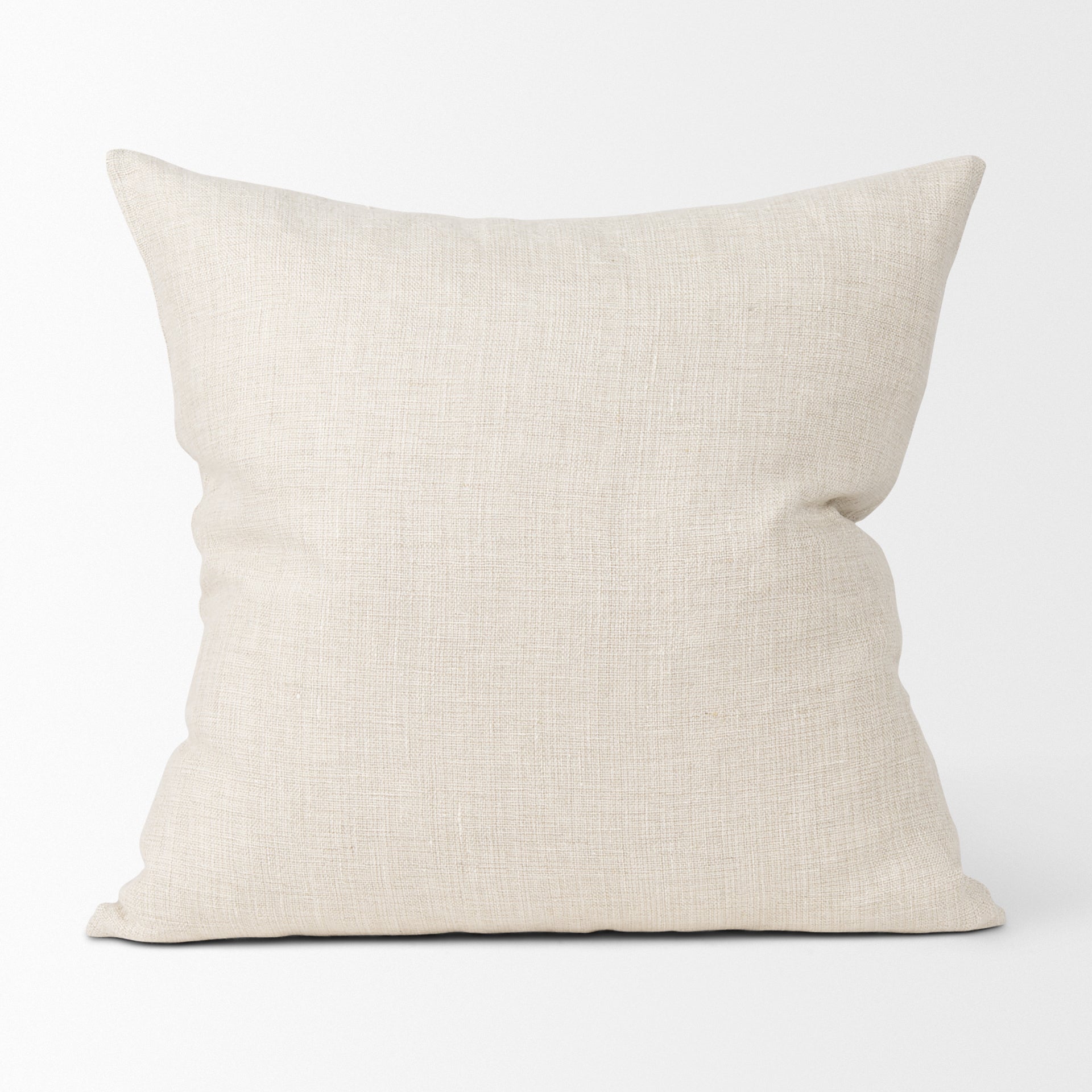 Jacklyn 22x22 Cream Linen Square Decorative Pillow Cover