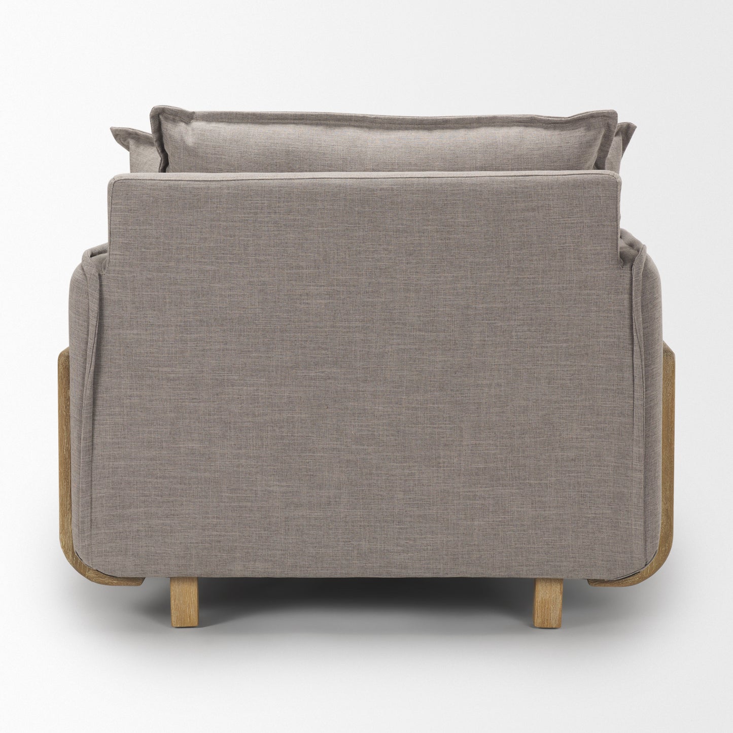 Roy II Flint Gray Upholstered and Brown Wood Frame Arm Chair