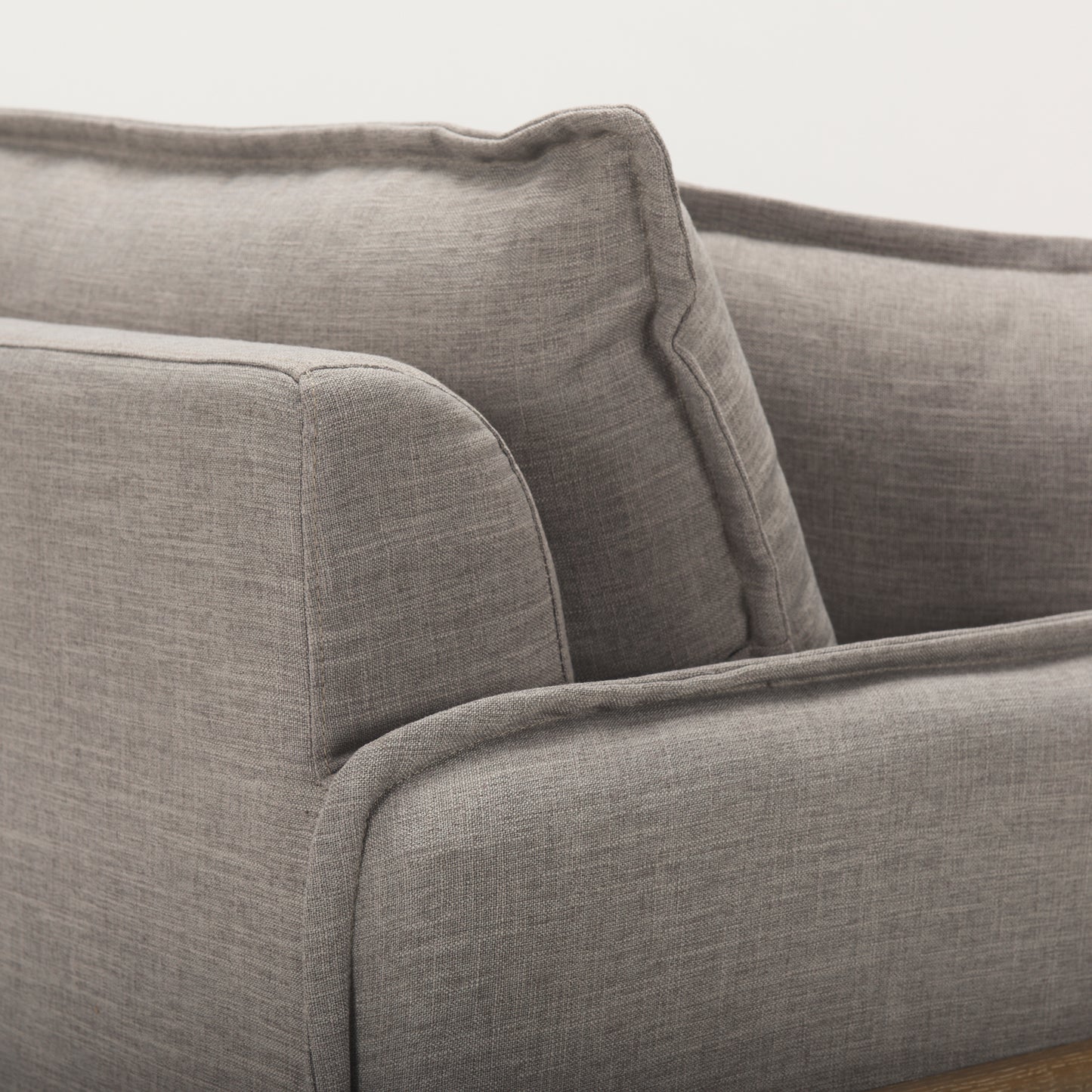 Roy II Flint Gray Upholstered and Brown Wood Frame Arm Chair