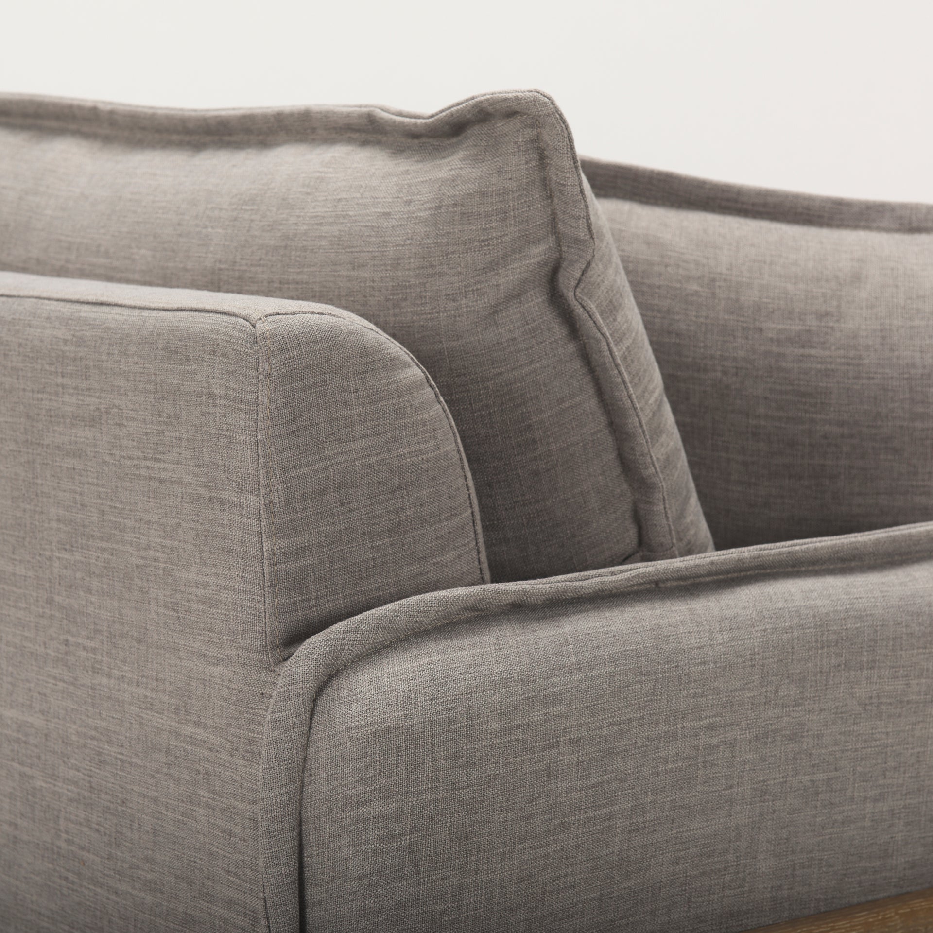 Roy II Flint Gray Upholstered and Brown Wood Frame Arm Chair