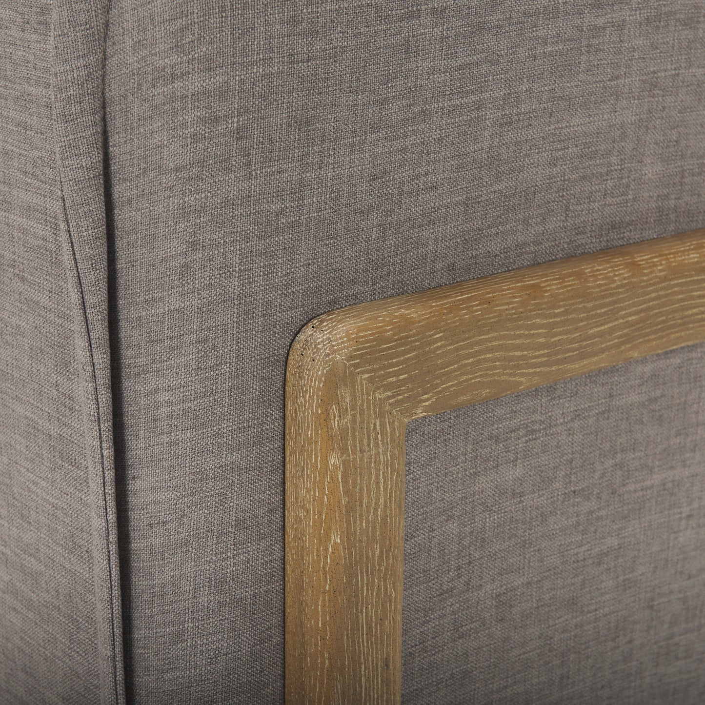 Roy II Flint Gray Upholstered and Brown Wood Frame Arm Chair