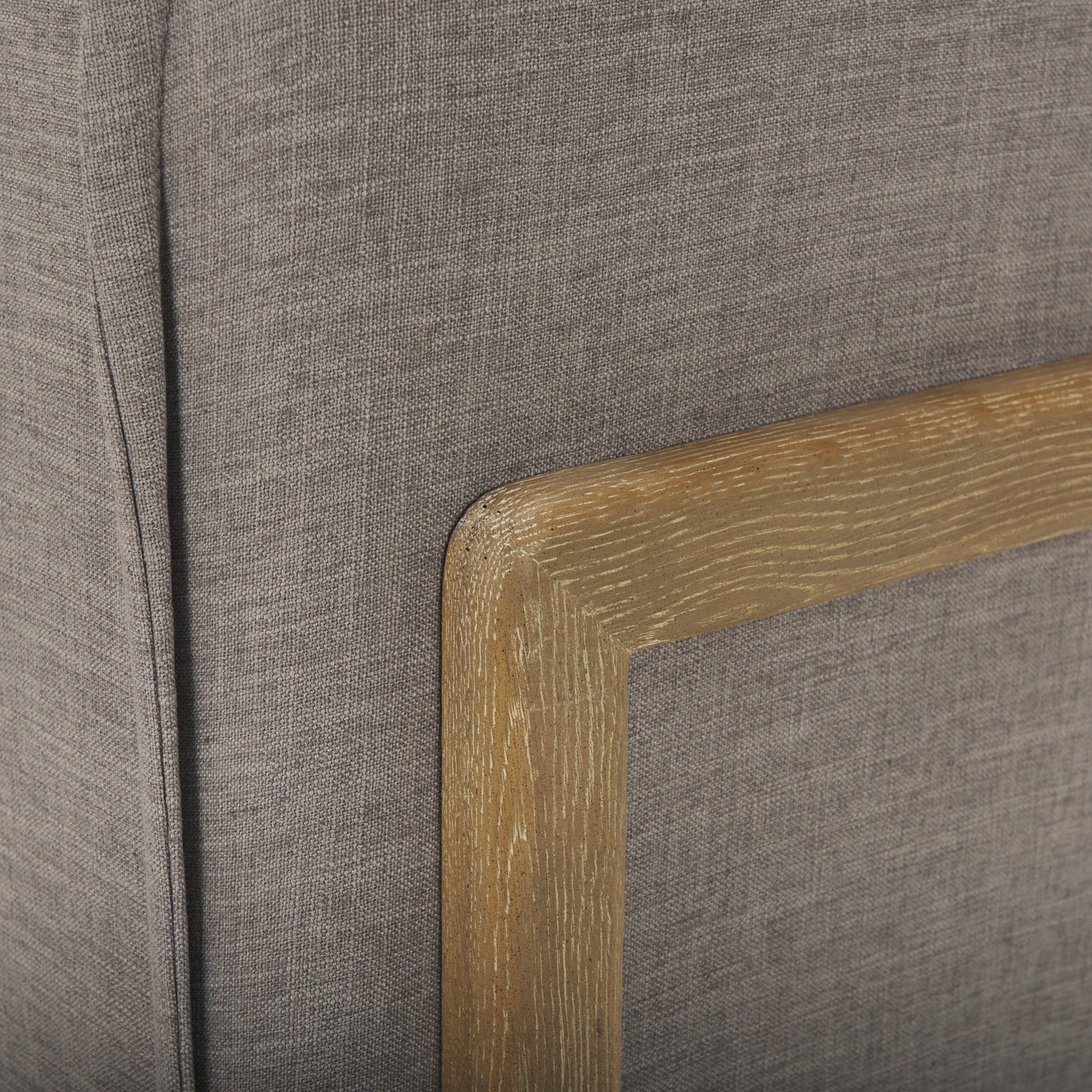 Roy II Flint Gray Upholstered and Brown Wood Frame Arm Chair