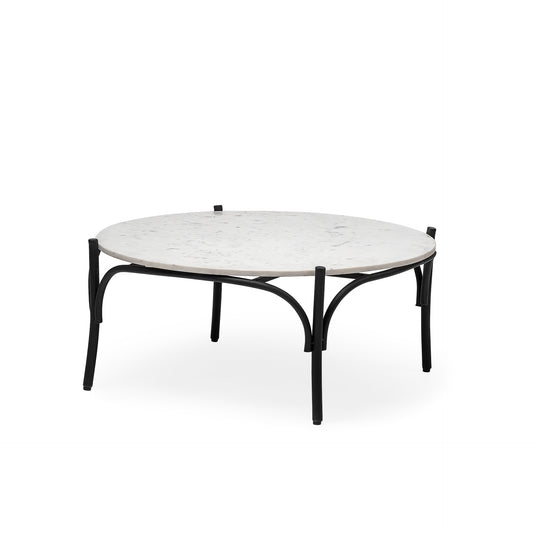 Etienne Coffee Table White Marble | Black Metal - coffee-tables
