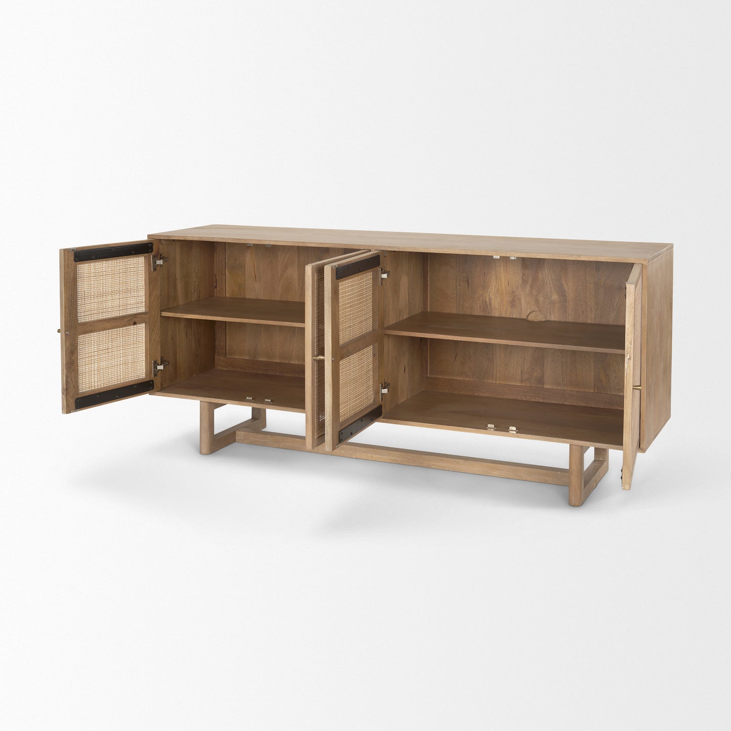 Grier Sideboard Light Brown Wood | Cane Accent - sideboards-and-buffets