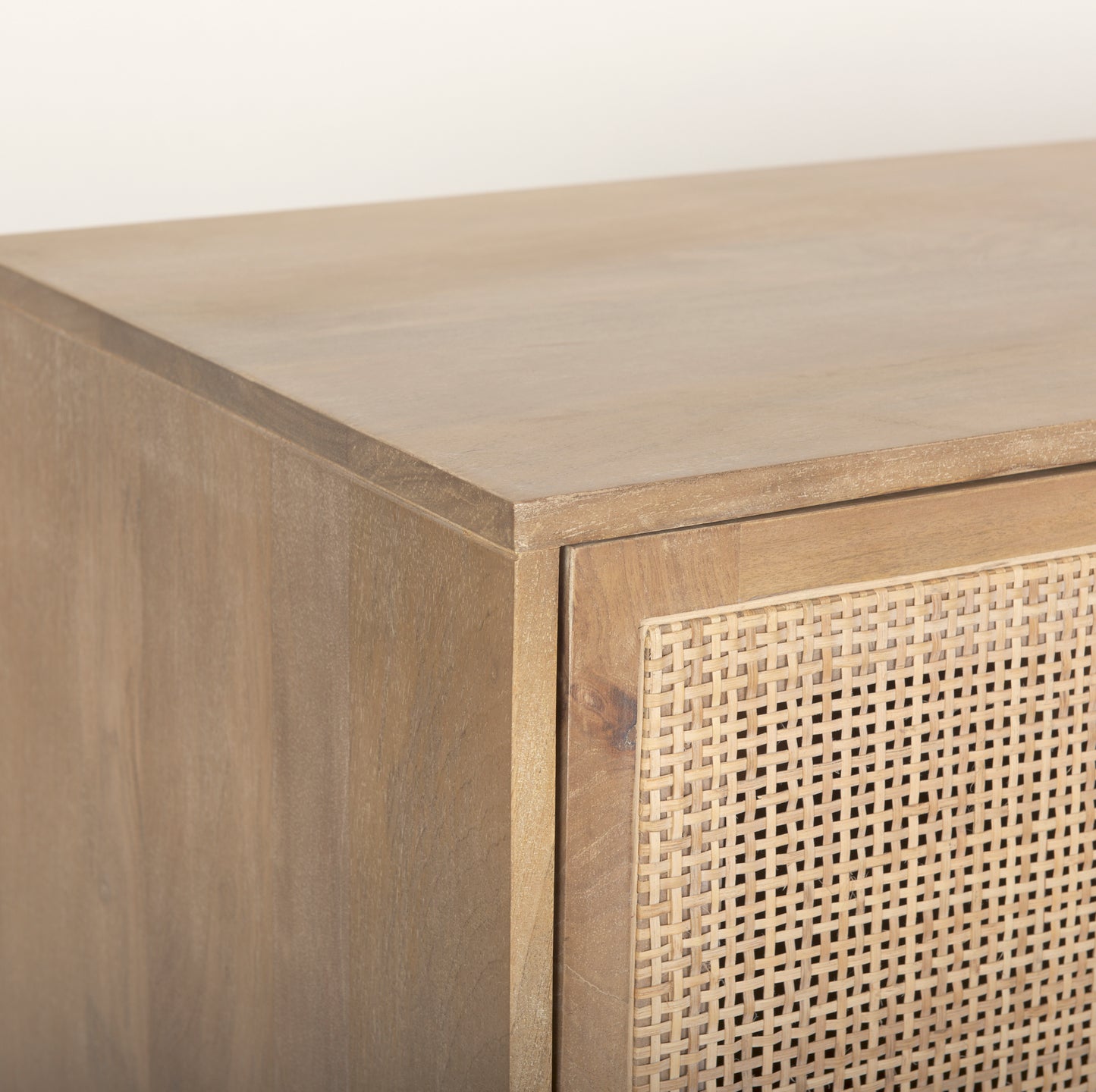 Grier 72" Light Brown Solid Wood W/ Cane Sideboard