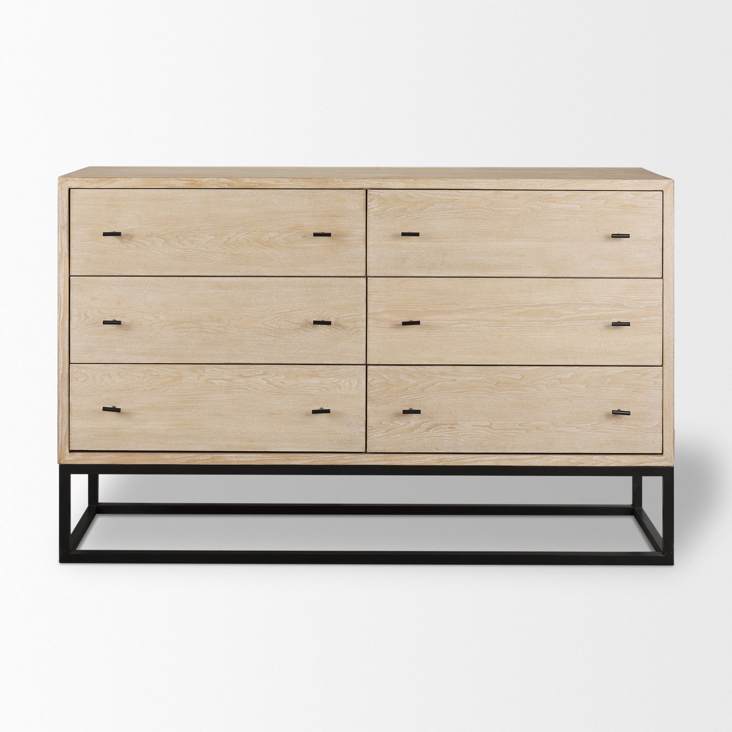 Ciara Sideboard Beige Wood | Black Metal - sideboards-and-buffets