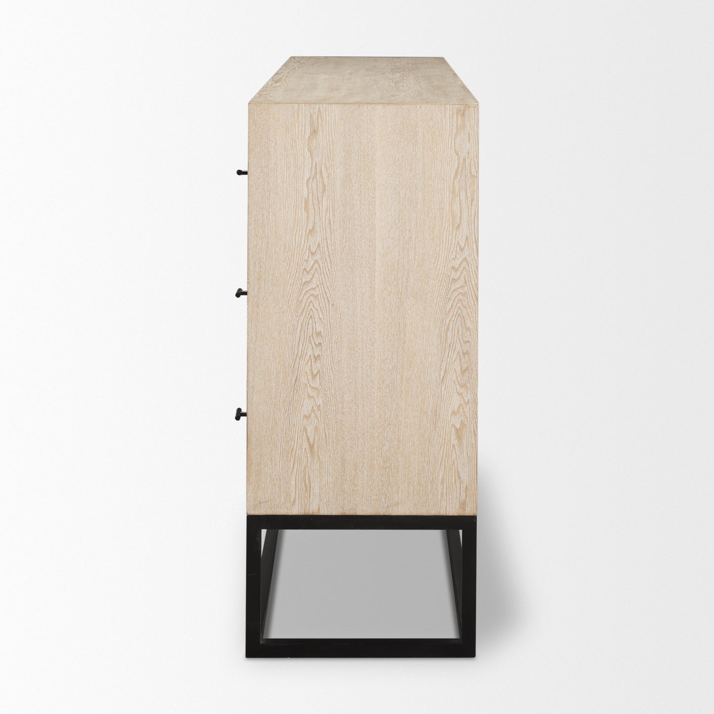 Ciara Sideboard Beige Wood | Black Metal - sideboards-and-buffets