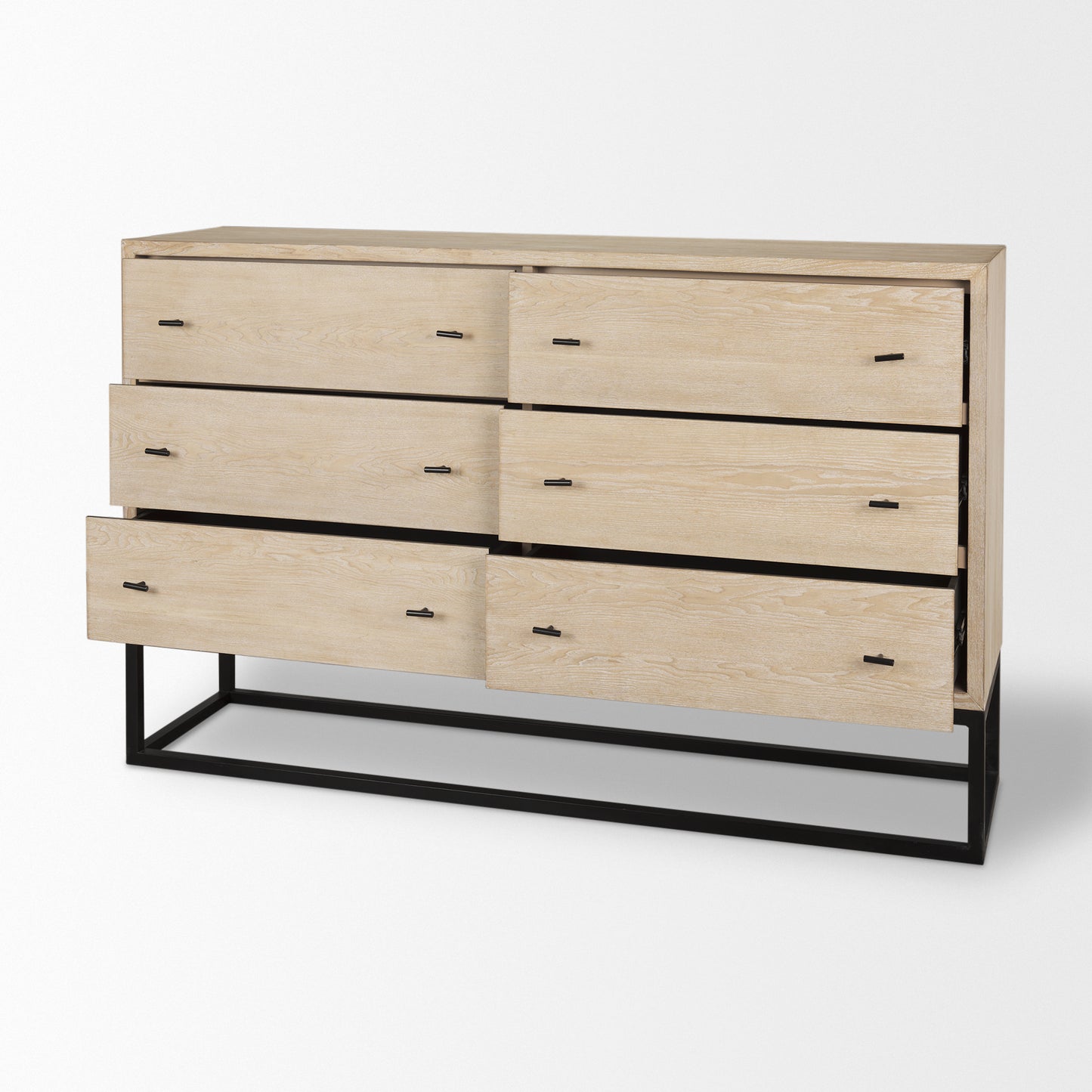 Ciara Sideboard Beige Wood | Black Metal - sideboards-and-buffets