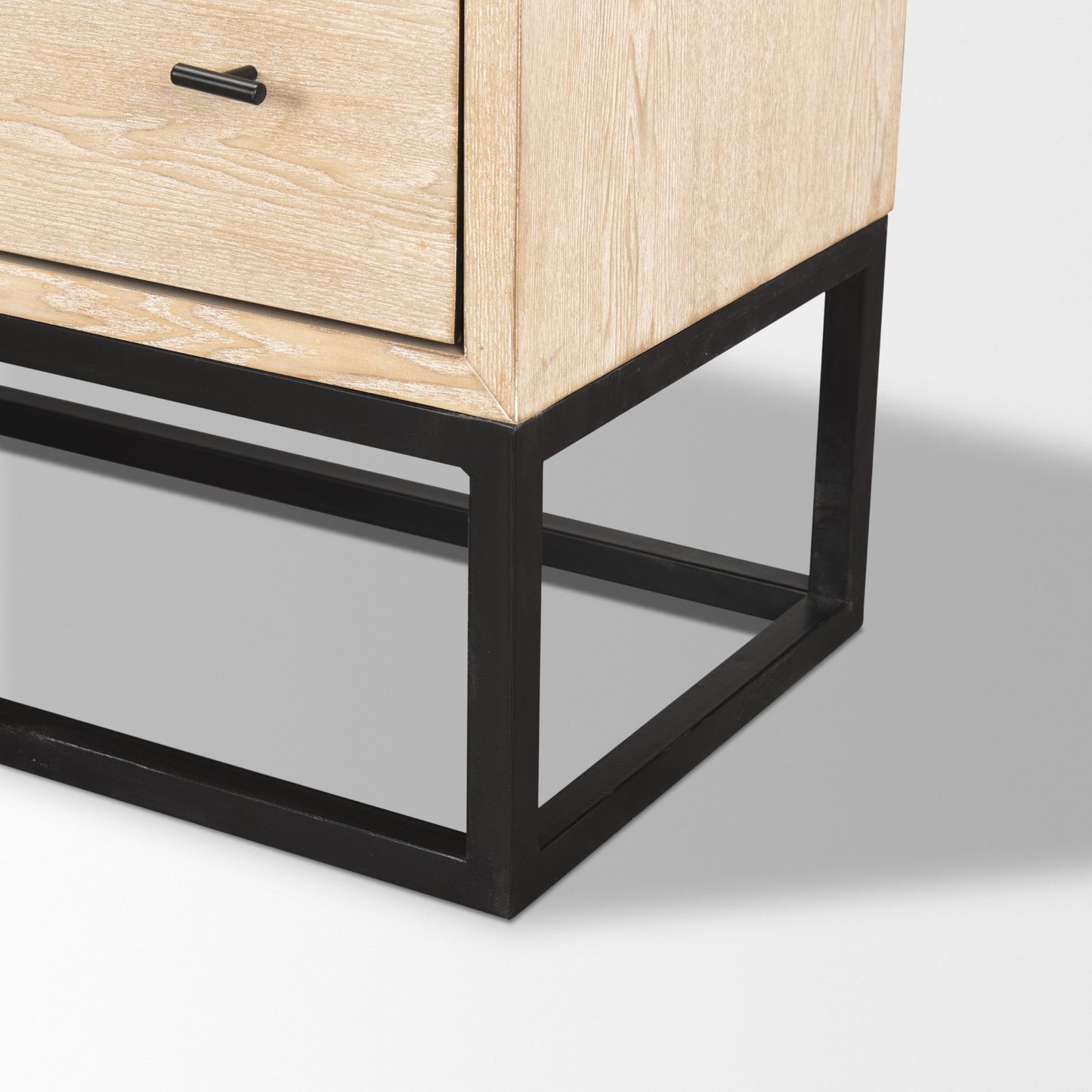 Ciara Sideboard Beige Wood | Black Metal - sideboards-and-buffets