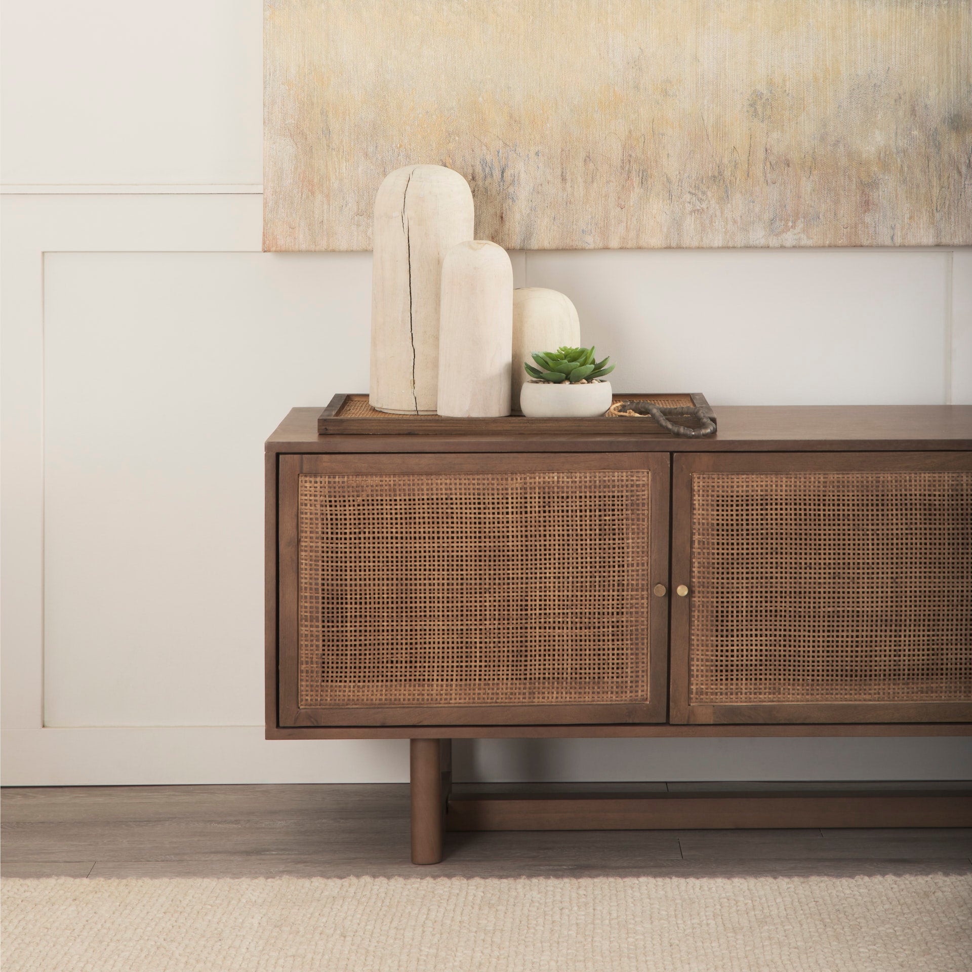 Knox Short White-Wash Wood Decorative Object