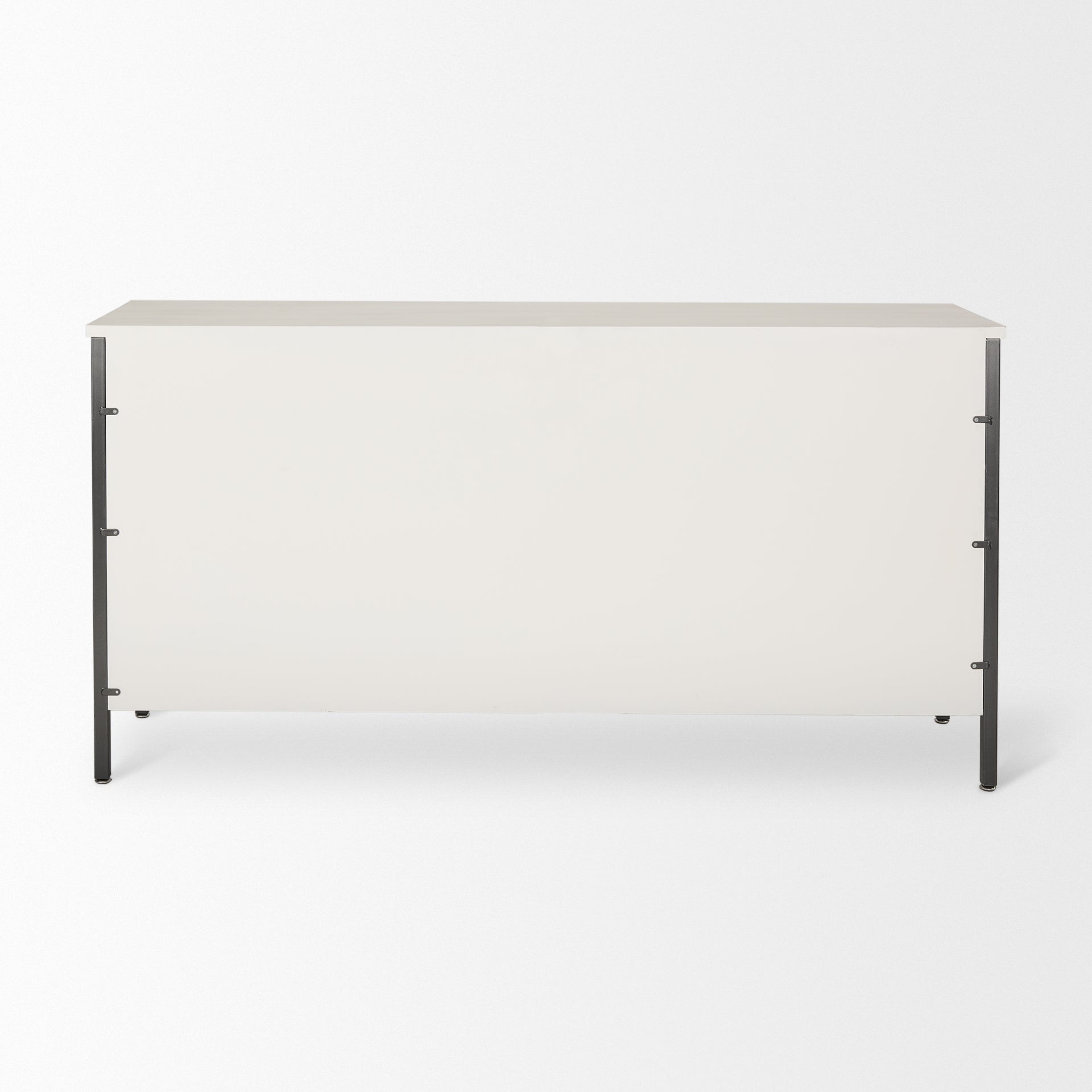 Savannah Gray Sideboard White | Gray Metal | 6 Drawer - sideboards-and-buffets