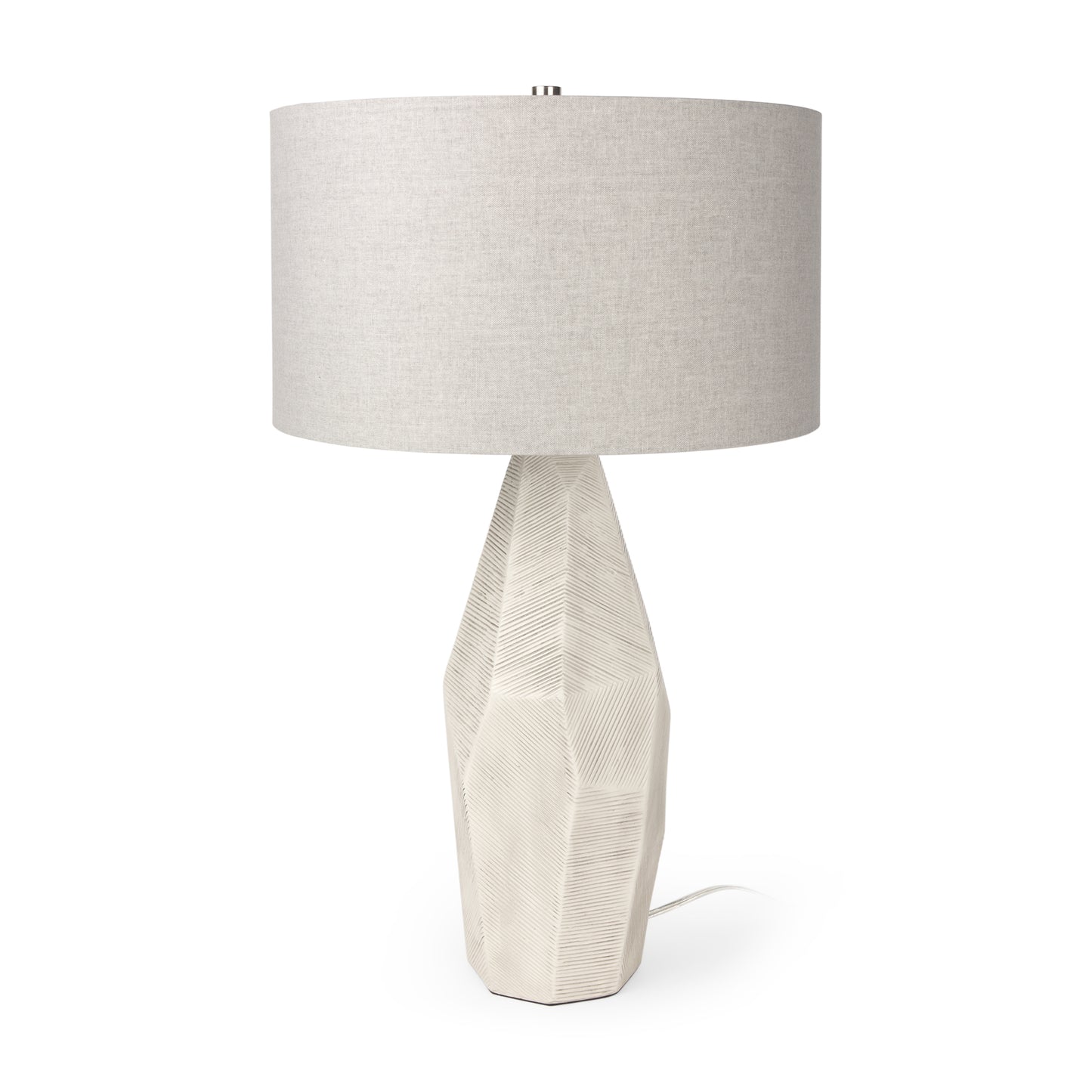 Piven White w/Antiqued Wash Textured Ceramic Table Lamp