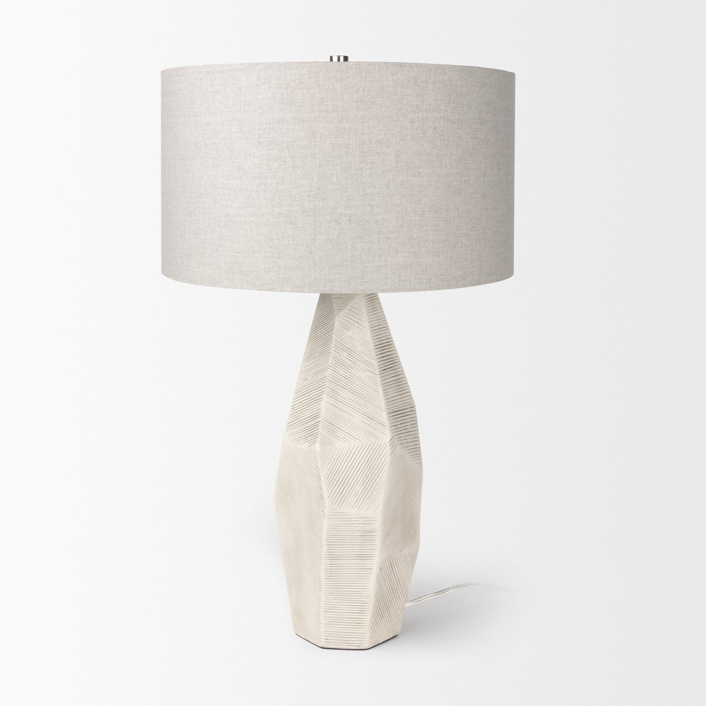 Piven White w/Antiqued Wash Textured Ceramic Table Lamp