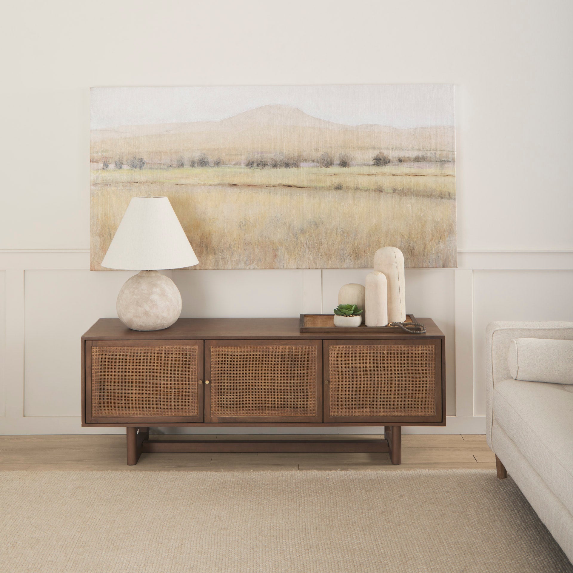 Knox Short White-Wash Wood Decorative Object