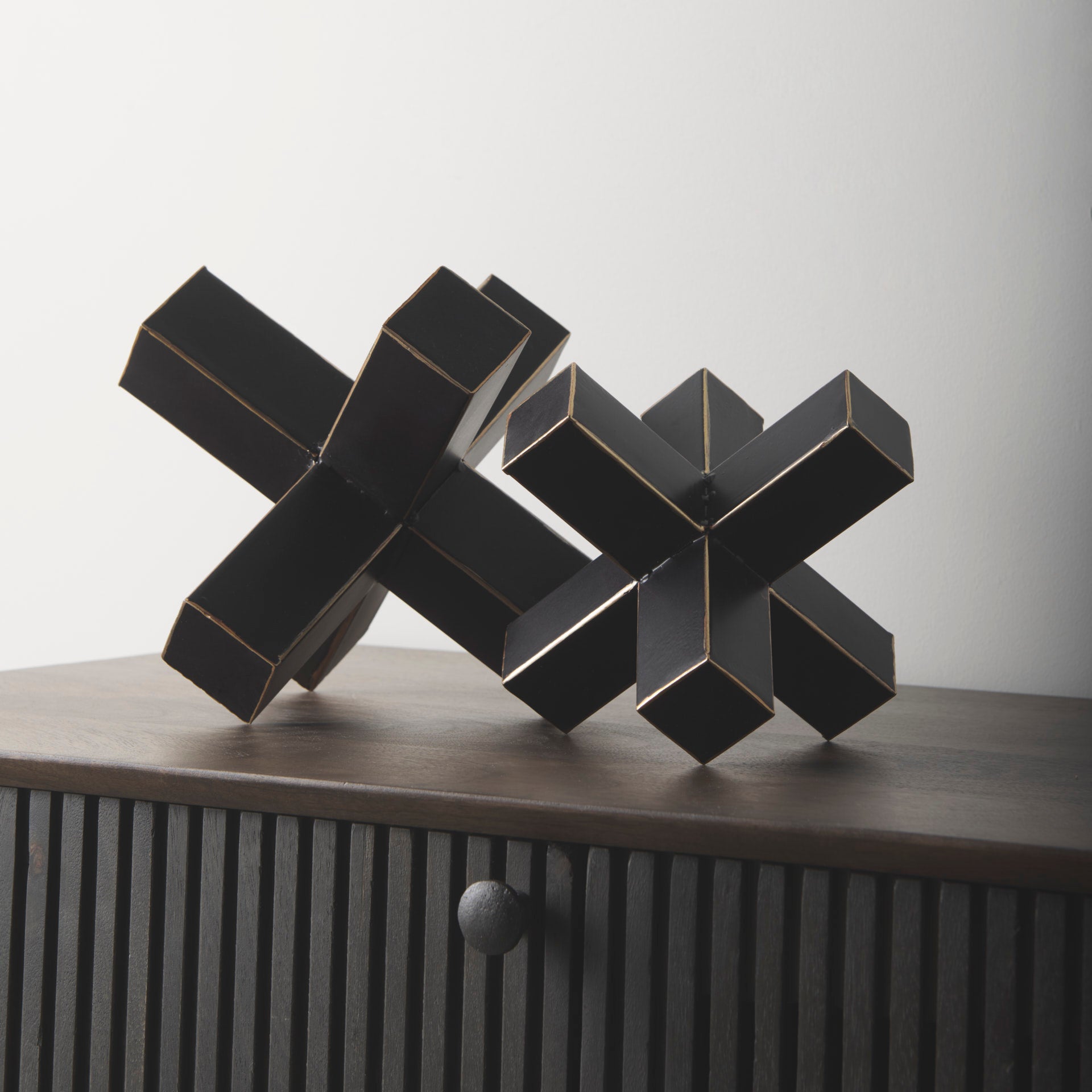 Abel (Large) 9L x 9W Black Metal Jack W/ Gold Accents