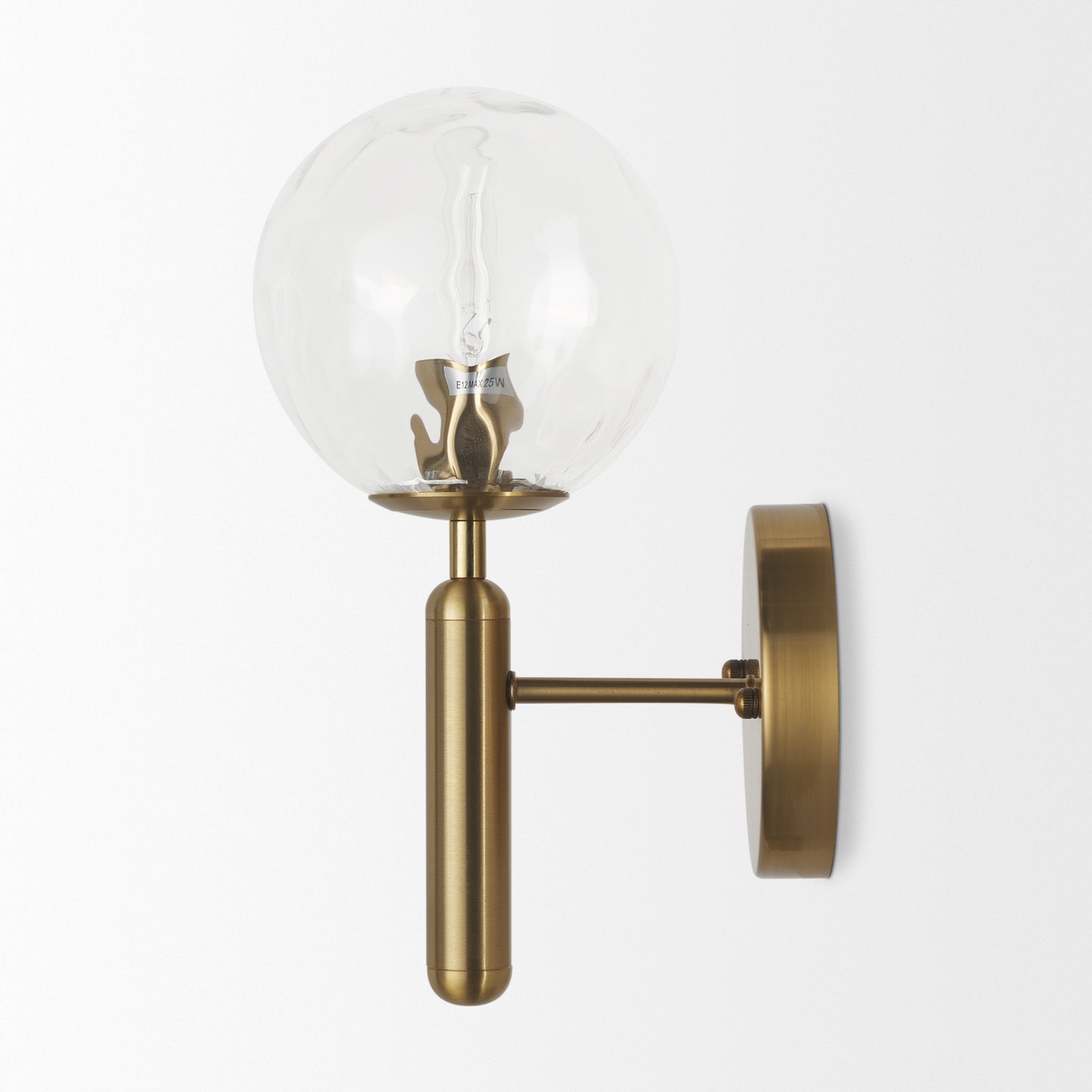 Britton Gold Metal w/ Clear Glass Globe 1-Light Wall Sconce