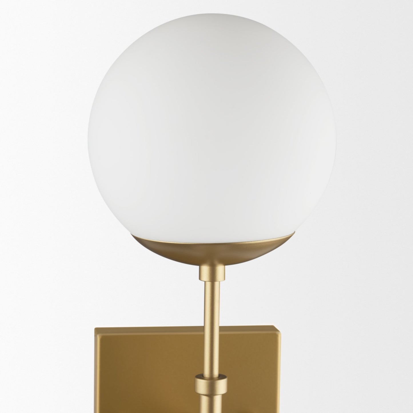 Edie Brushed Gold Metal w/ Frosted Glass Globes 2-Light Wall Sconce
