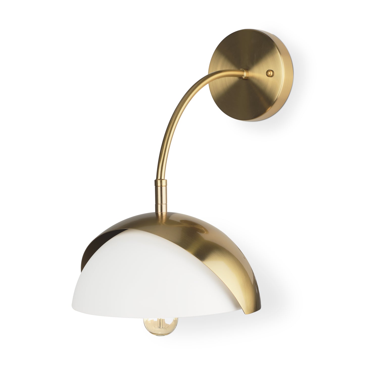 Cybill Wall Sconce Gold Metal | White Shade - wall-fixtures