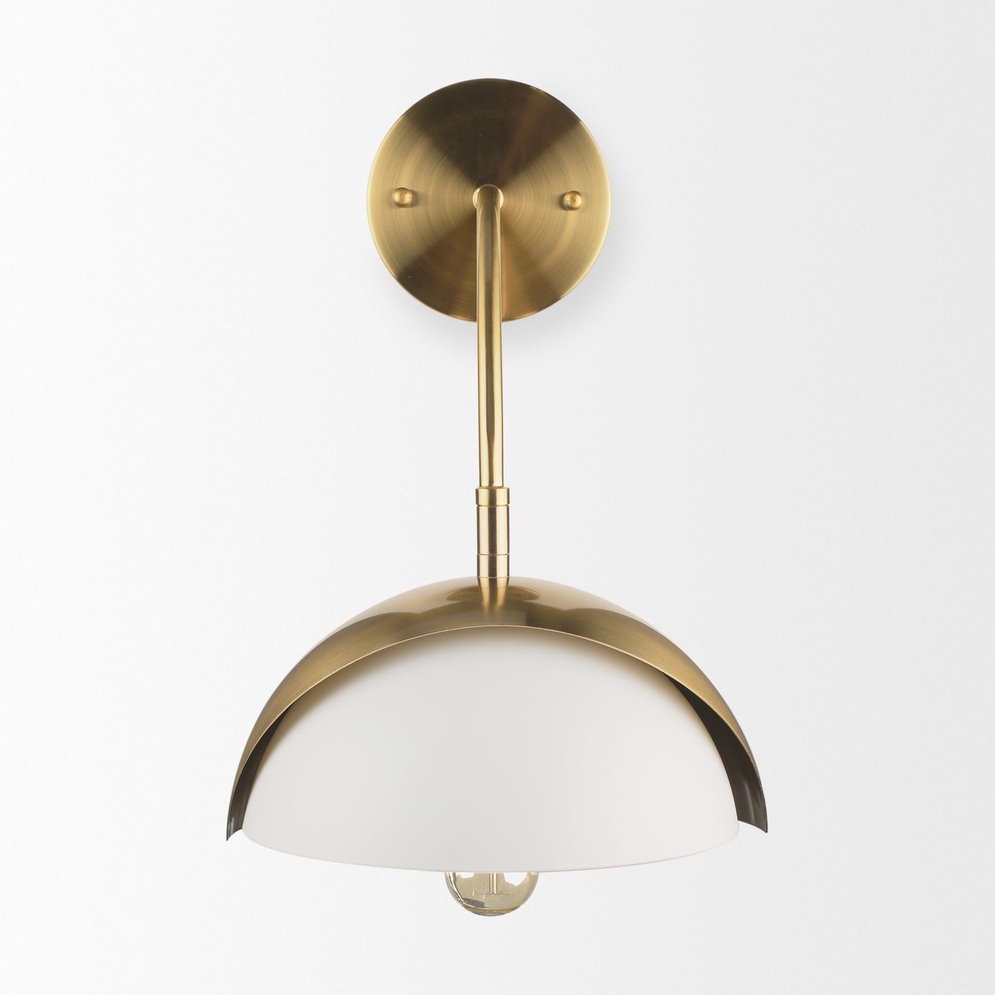 Cybill Wall Sconce Gold Metal | White Shade - wall-fixtures