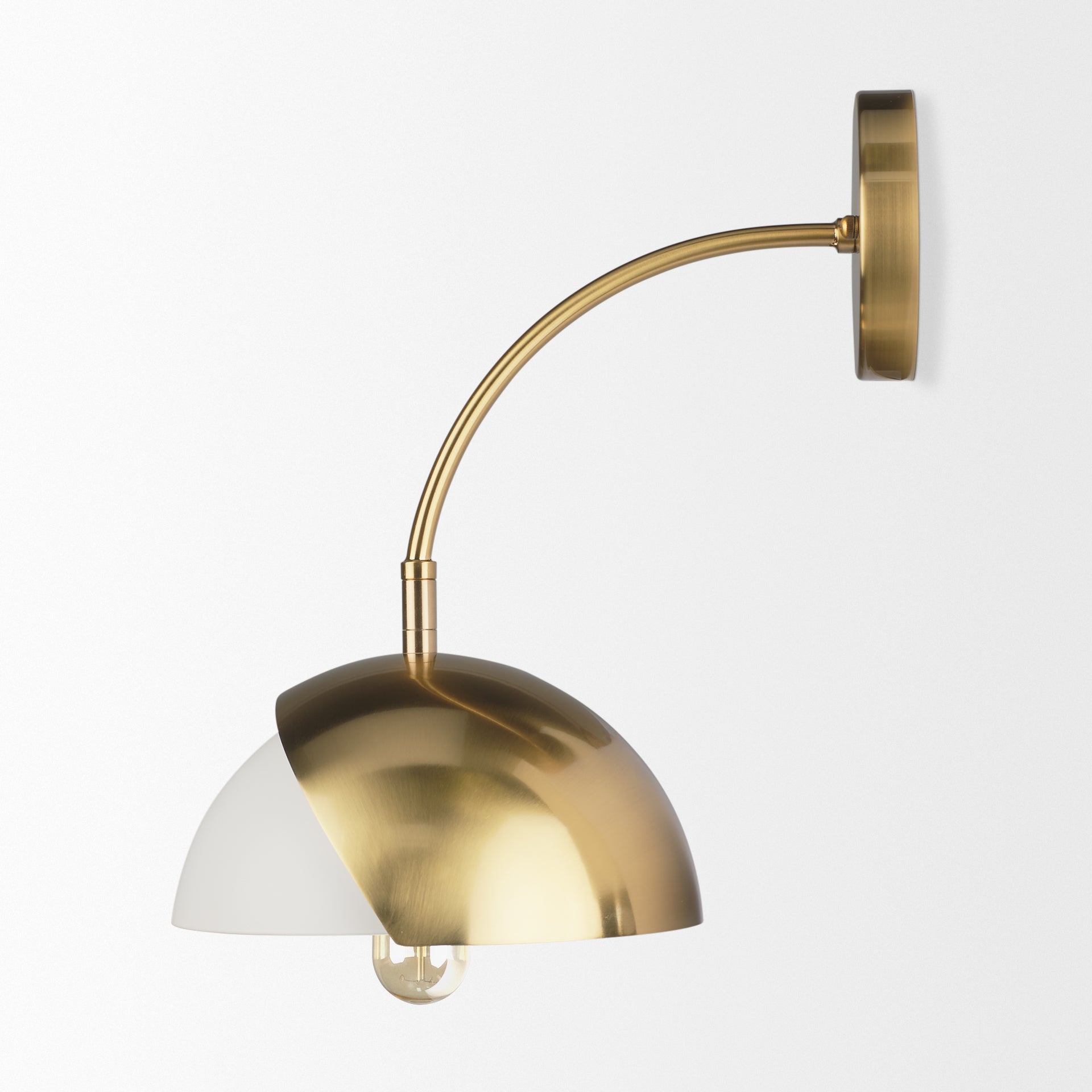 Cybill Wall Sconce Gold Metal | White Shade - wall-fixtures