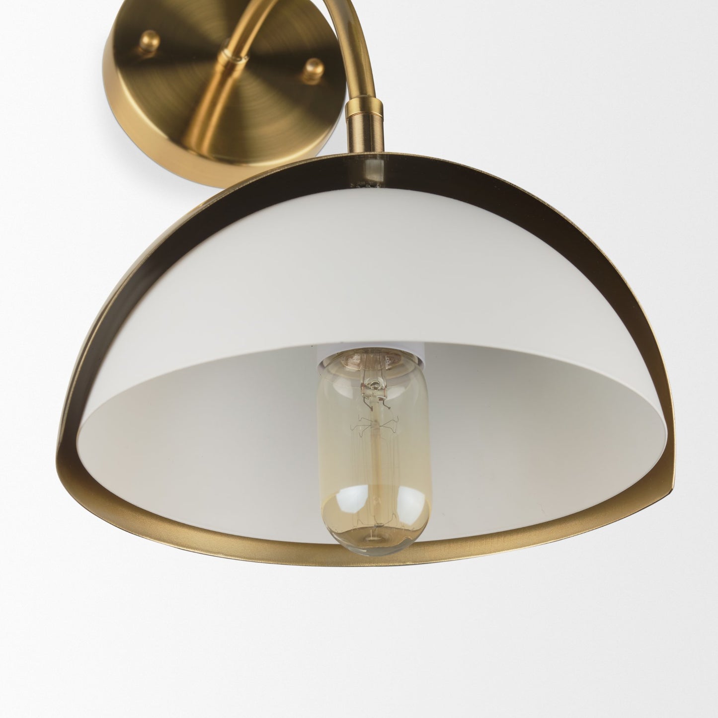 Cybill Wall Sconce Gold Metal | White Shade - wall-fixtures