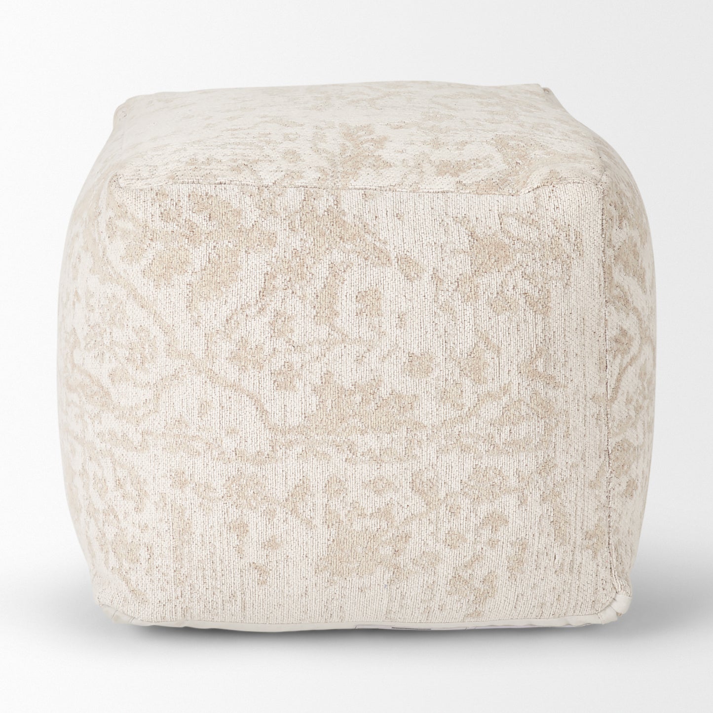 Khloe Pouf Cream | Jacquard | Small - poufs